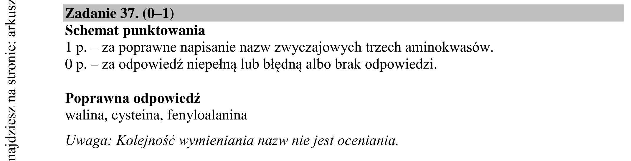 Matura dodatkowa, czerwiec 2018, odpowiedź do zadania 37