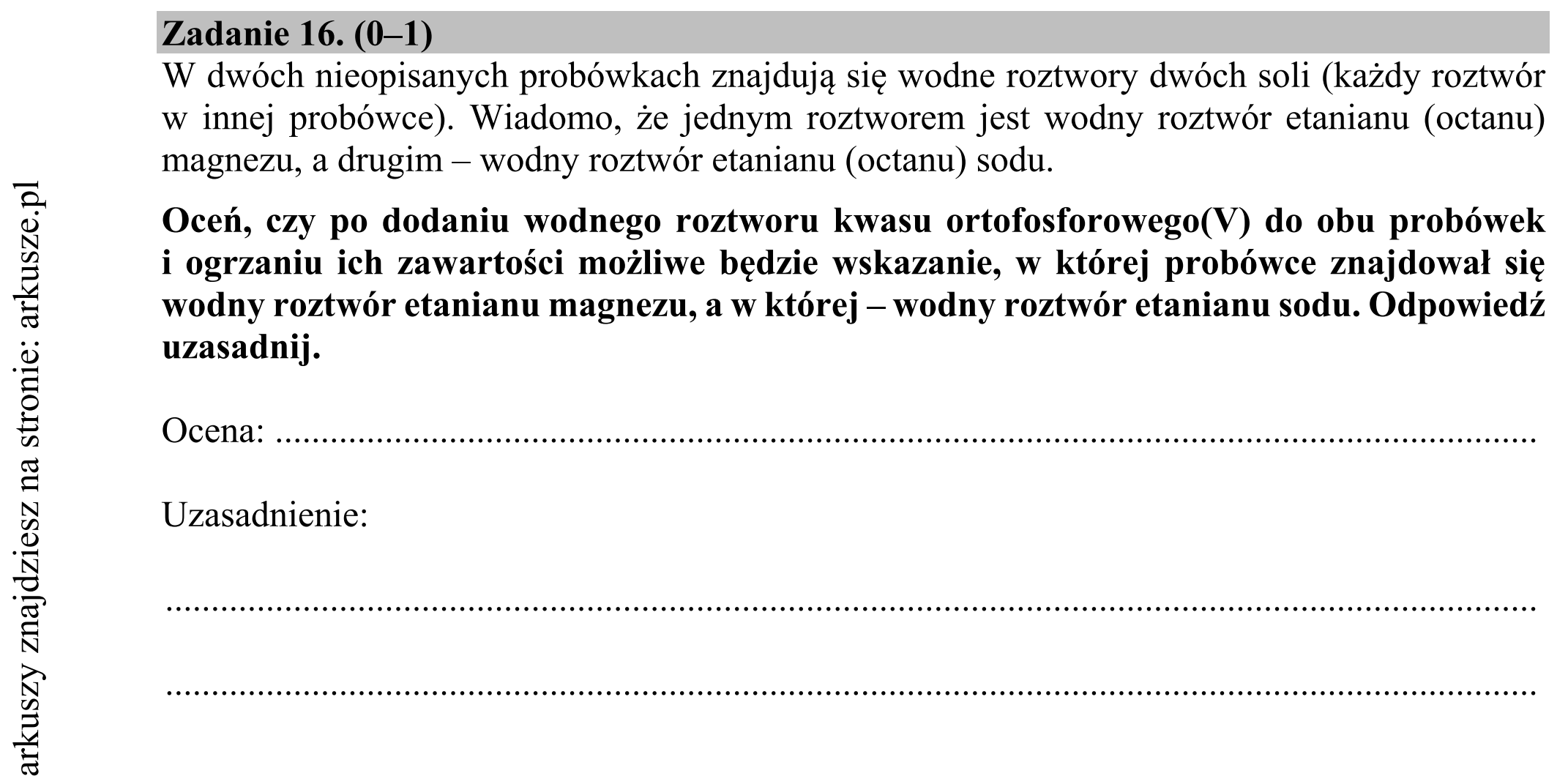 Matura dodatkowa, czerwiec 2018, podgląd zadania 16