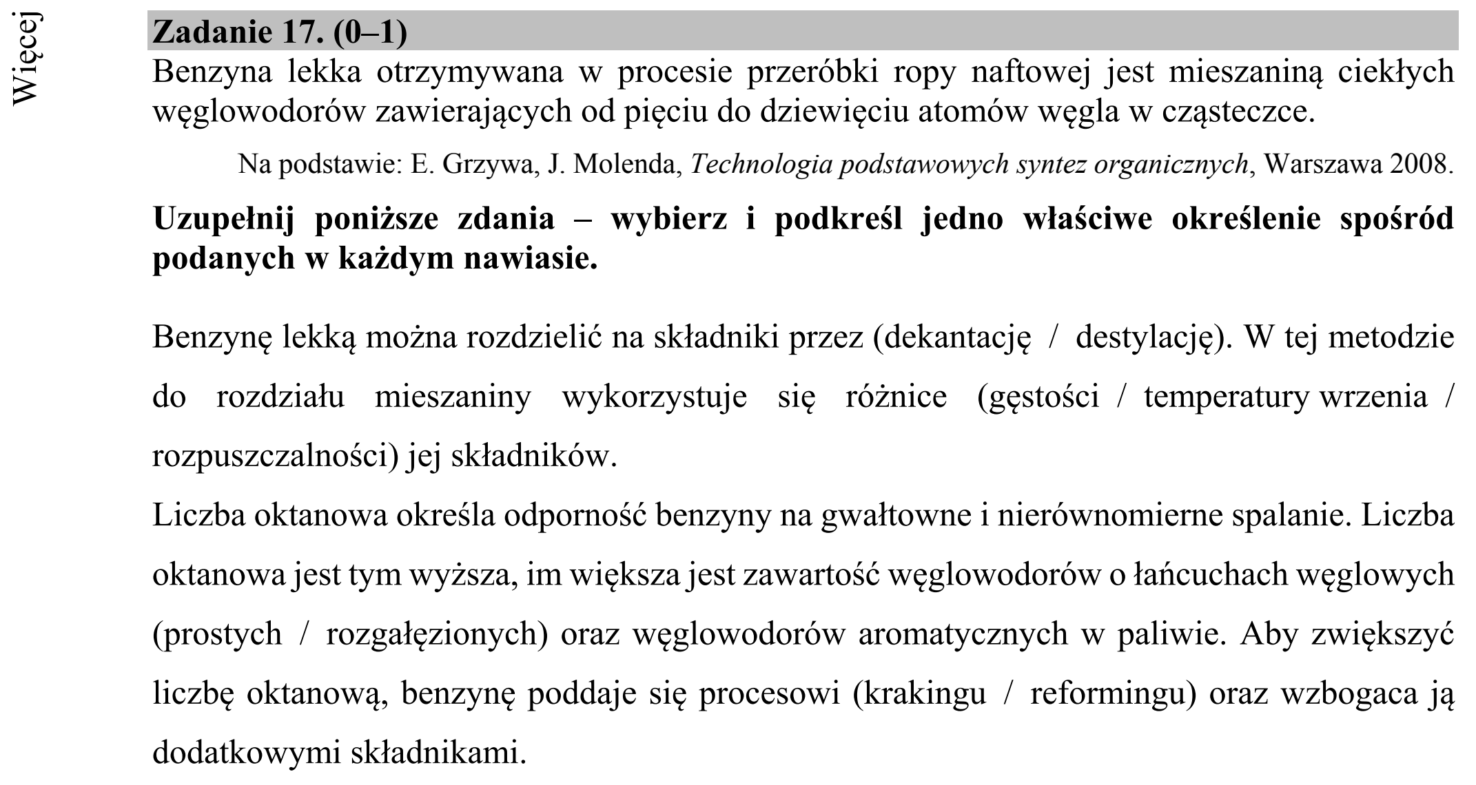 Matura dodatkowa, czerwiec 2018, zadanie 17