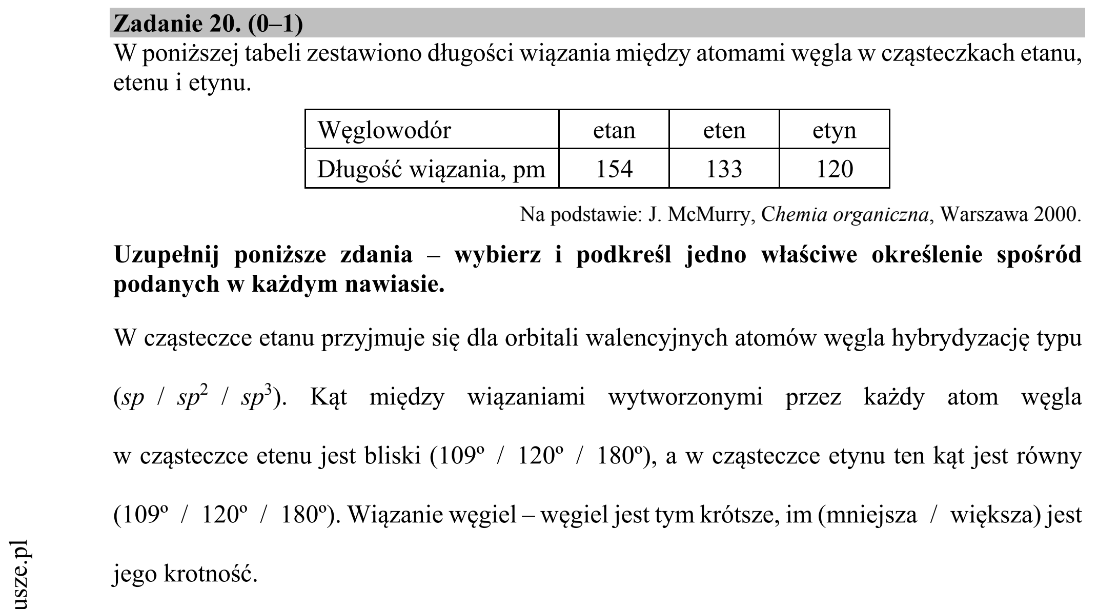 Matura dodatkowa, czerwiec 2018, zadanie 20