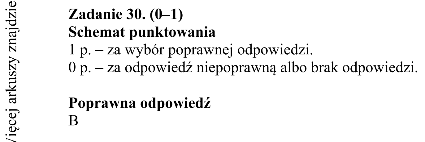 Matura dodatkowa, czerwiec 2019, odpowiedź do zadania 30
