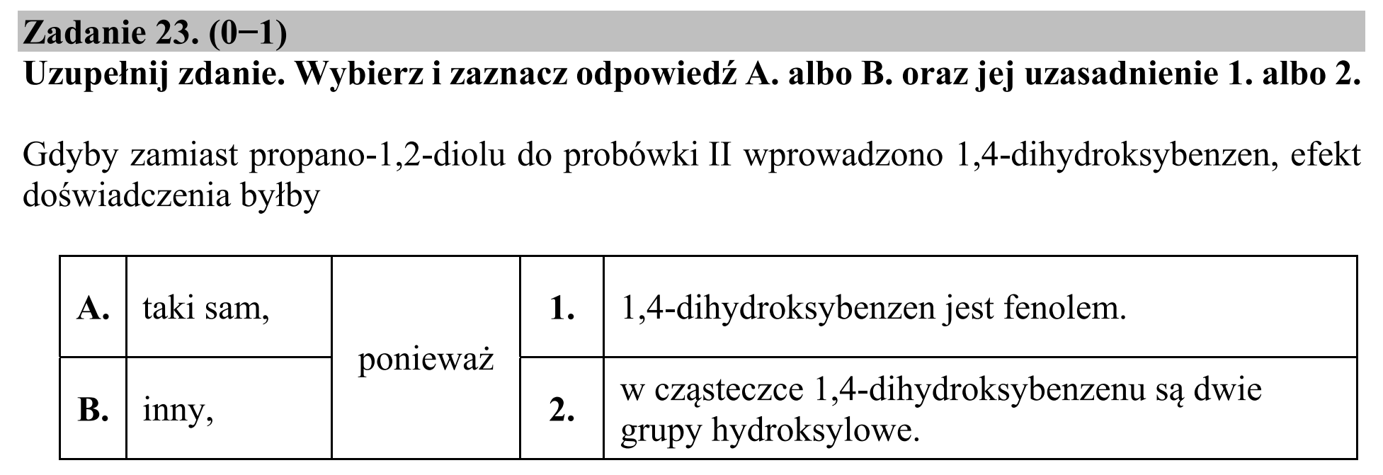 Matura dodatkowa, czerwiec 2019, zadanie 23
