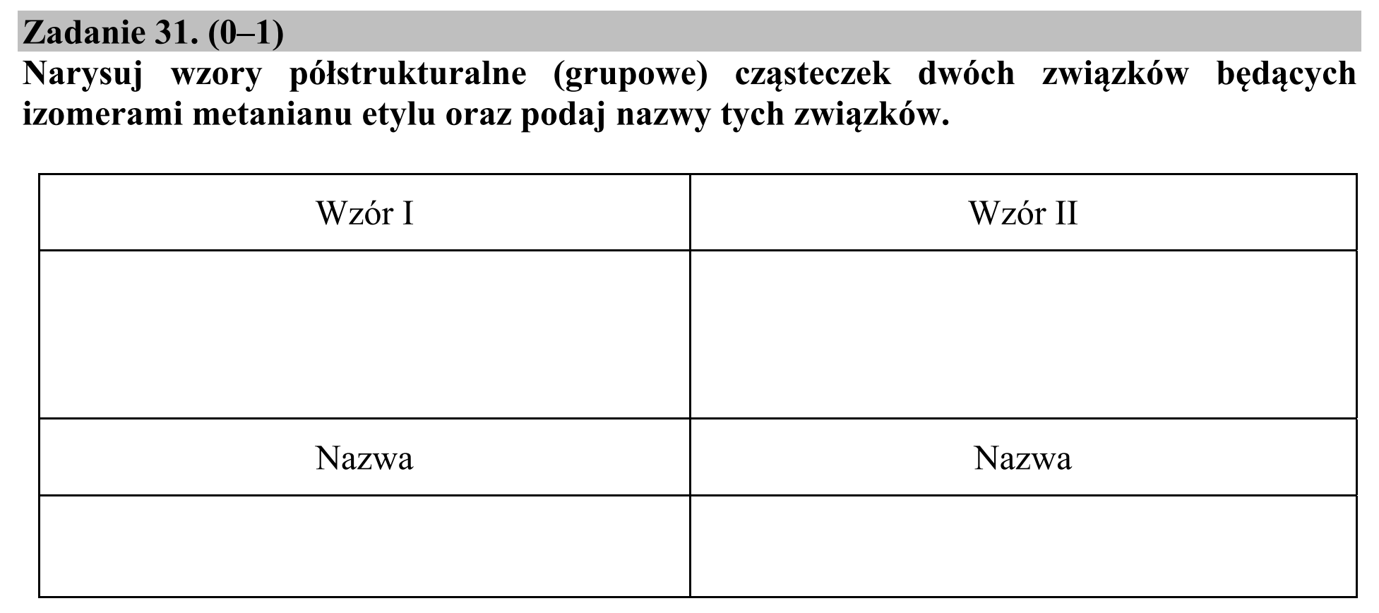 Matura dodatkowa, czerwiec 2019, zadanie 31