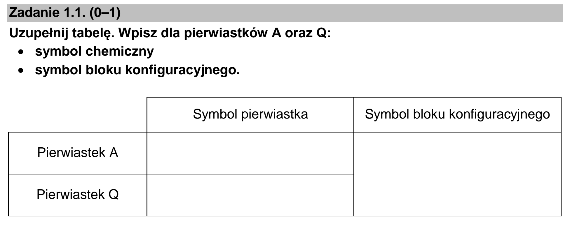 Matura dodatkowa, czerwiec 2026, zadanie 1.1