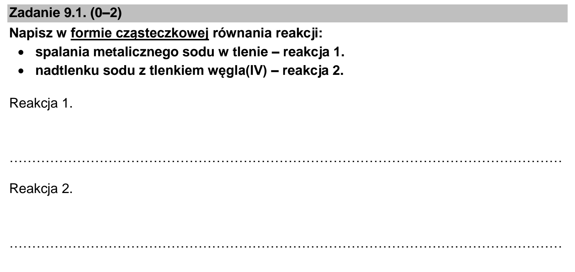 Matura dodatkowa, czerwiec 2026, zadanie 9.1
