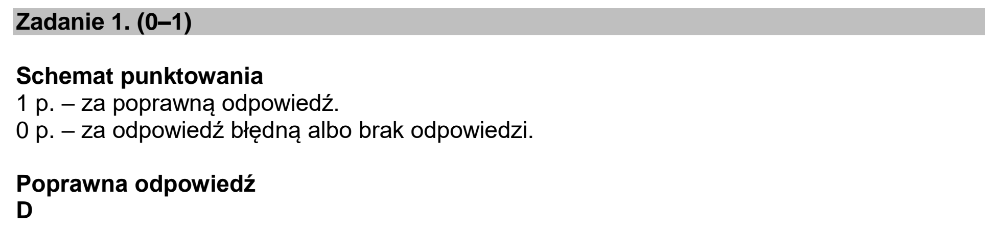 Matura dodatkowa, lipiec 2020, odpowiedź do zadania 1