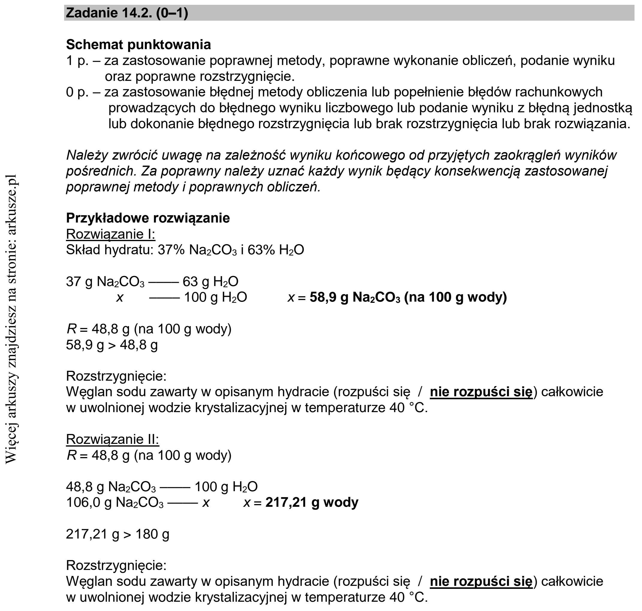 Matura dodatkowa, lipiec 2020, odpowiedź do zadania 14.2
