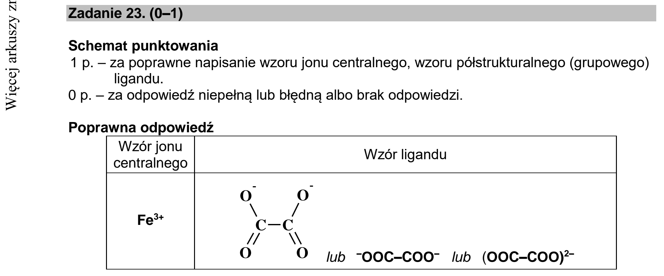 Matura dodatkowa, lipiec 2020, odpowiedź do zadania 23