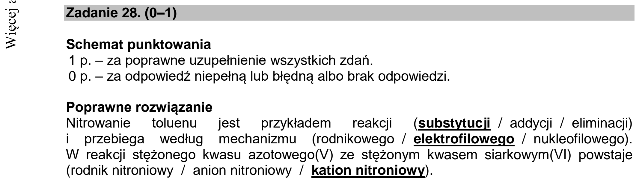 Matura dodatkowa, lipiec 2020, odpowiedź do zadania 28