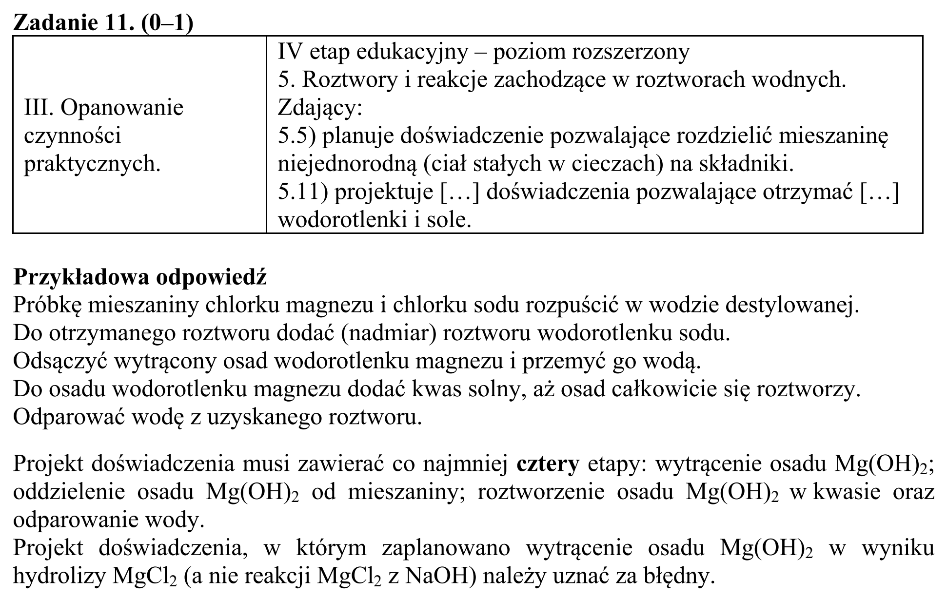 Matura, maj 2015, odpowiedź do zadania 11, fragment 1