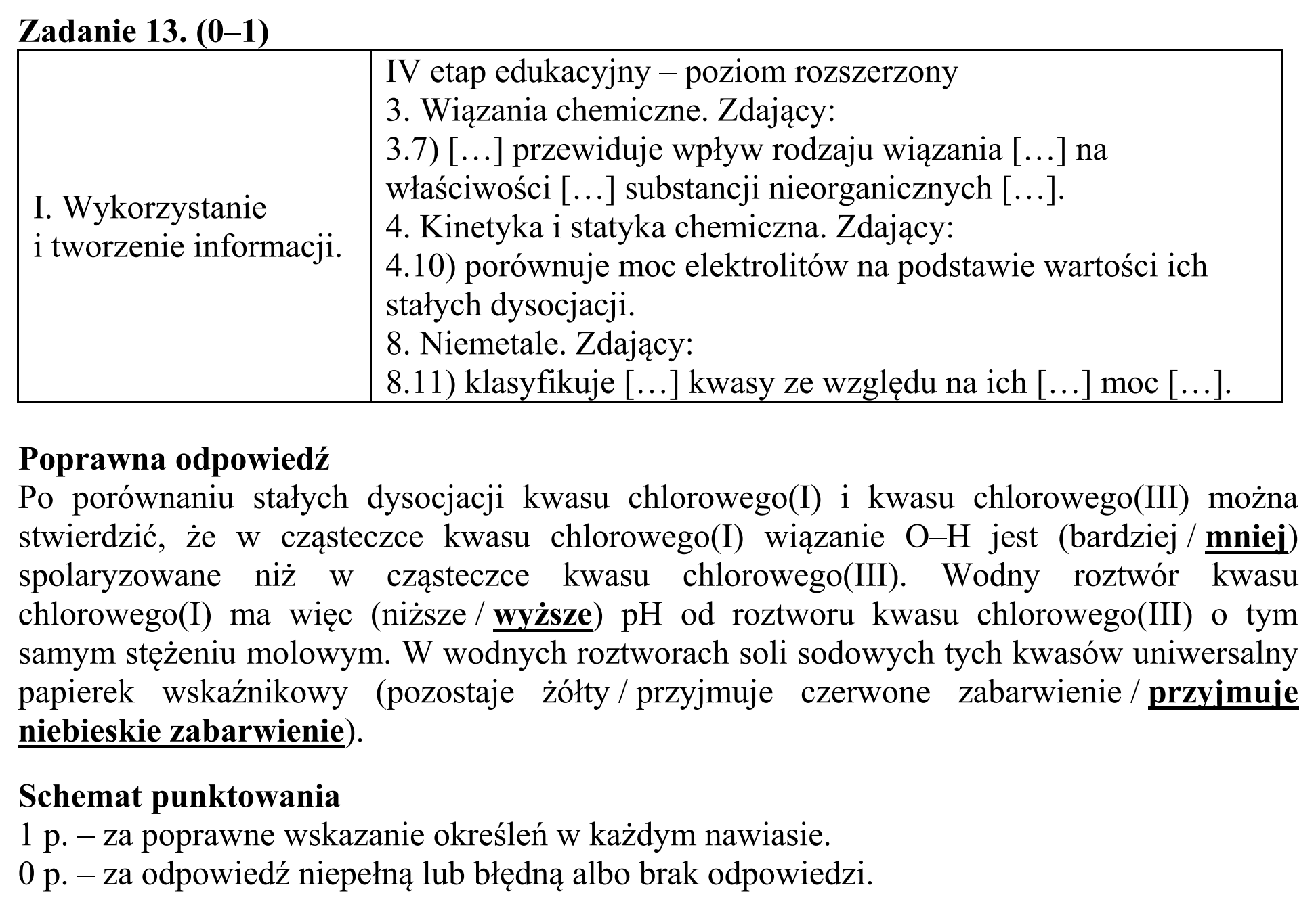 Matura, maj 2015, odpowiedź do zadania 13