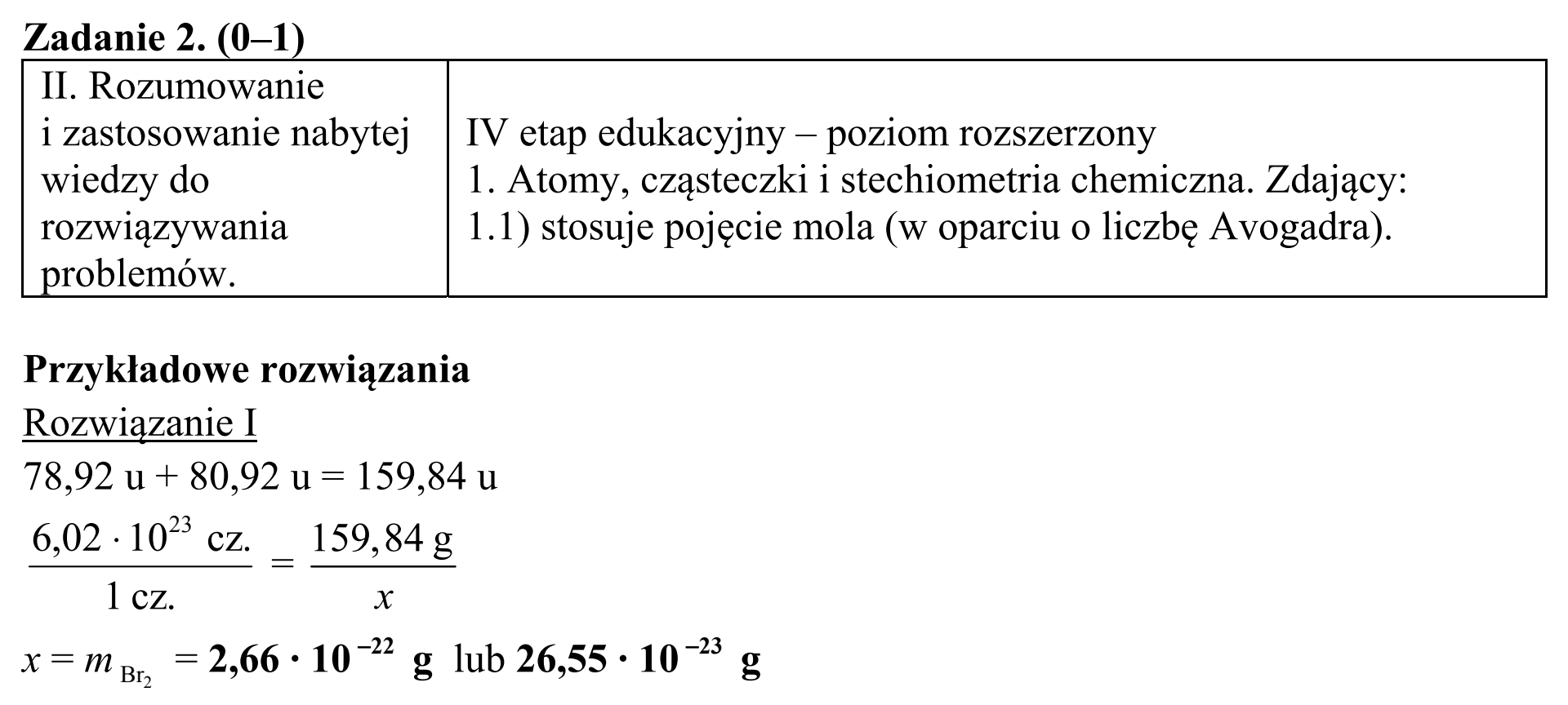 Matura, maj 2015, odpowiedź do zadania 2, fragment 1