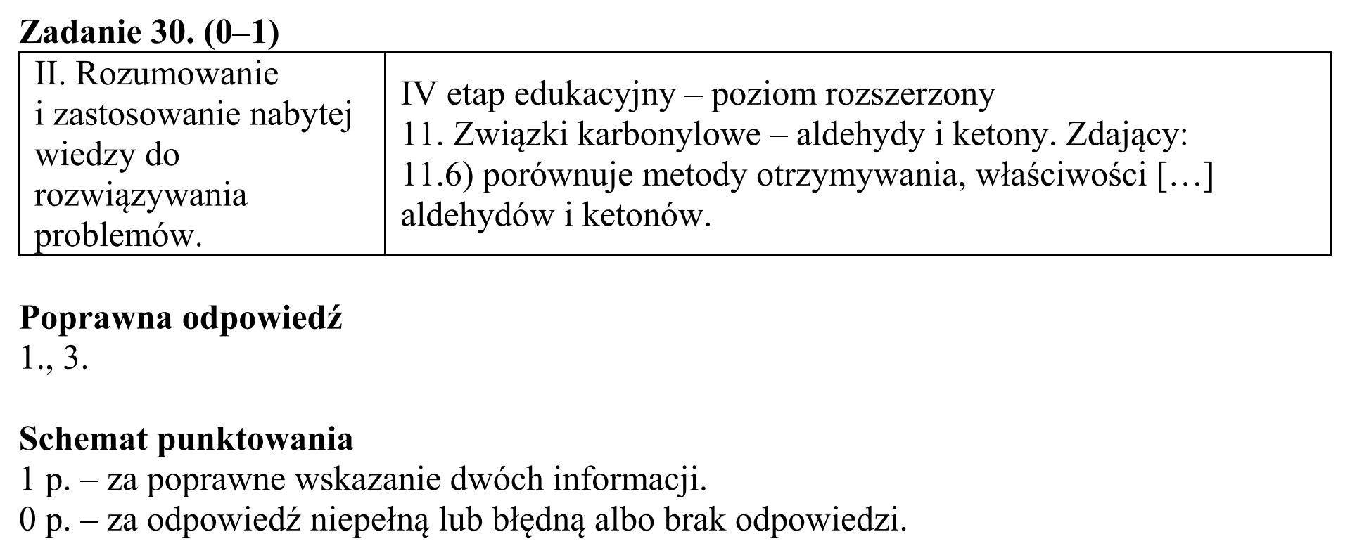Matura, maj 2015, odpowiedź do zadania 30