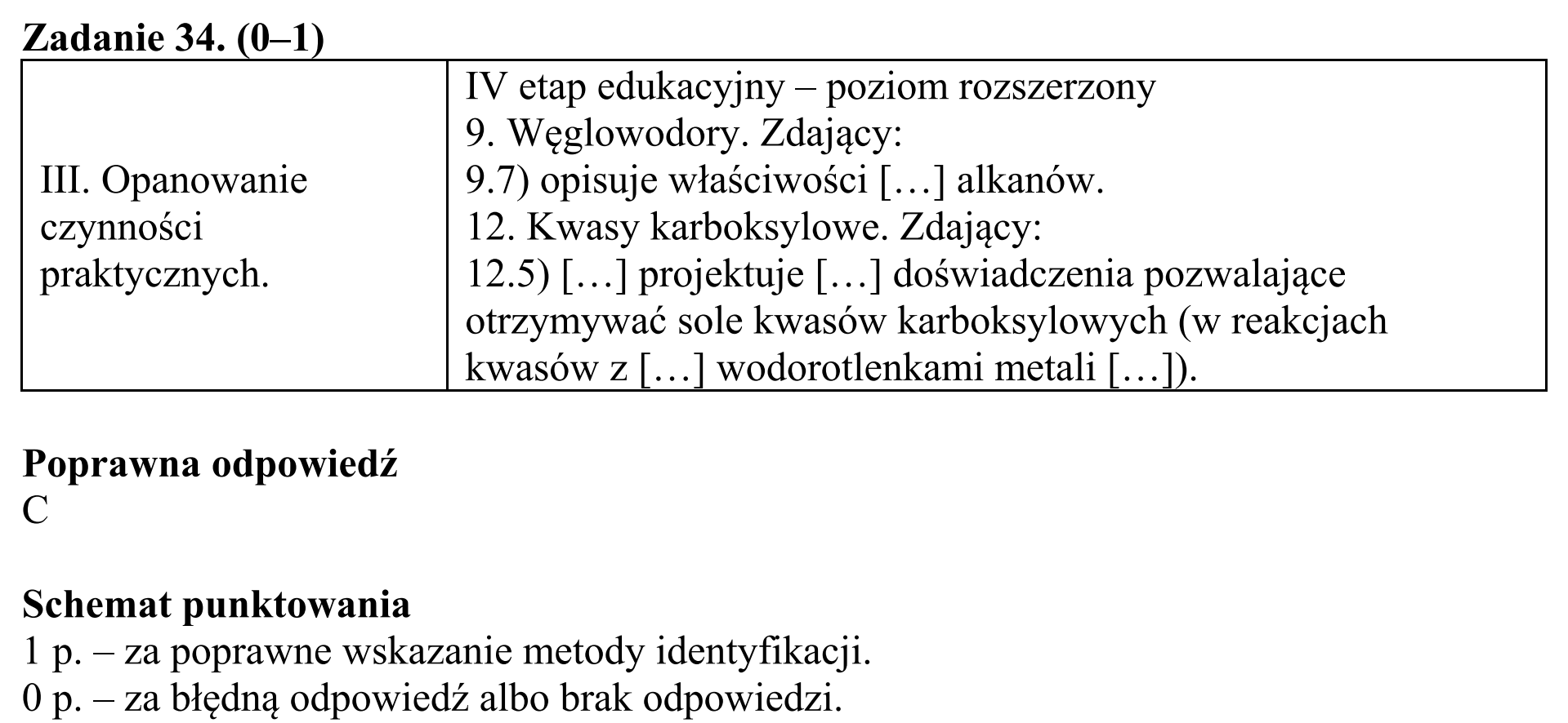 Matura, maj 2015, odpowiedź do zadania 34