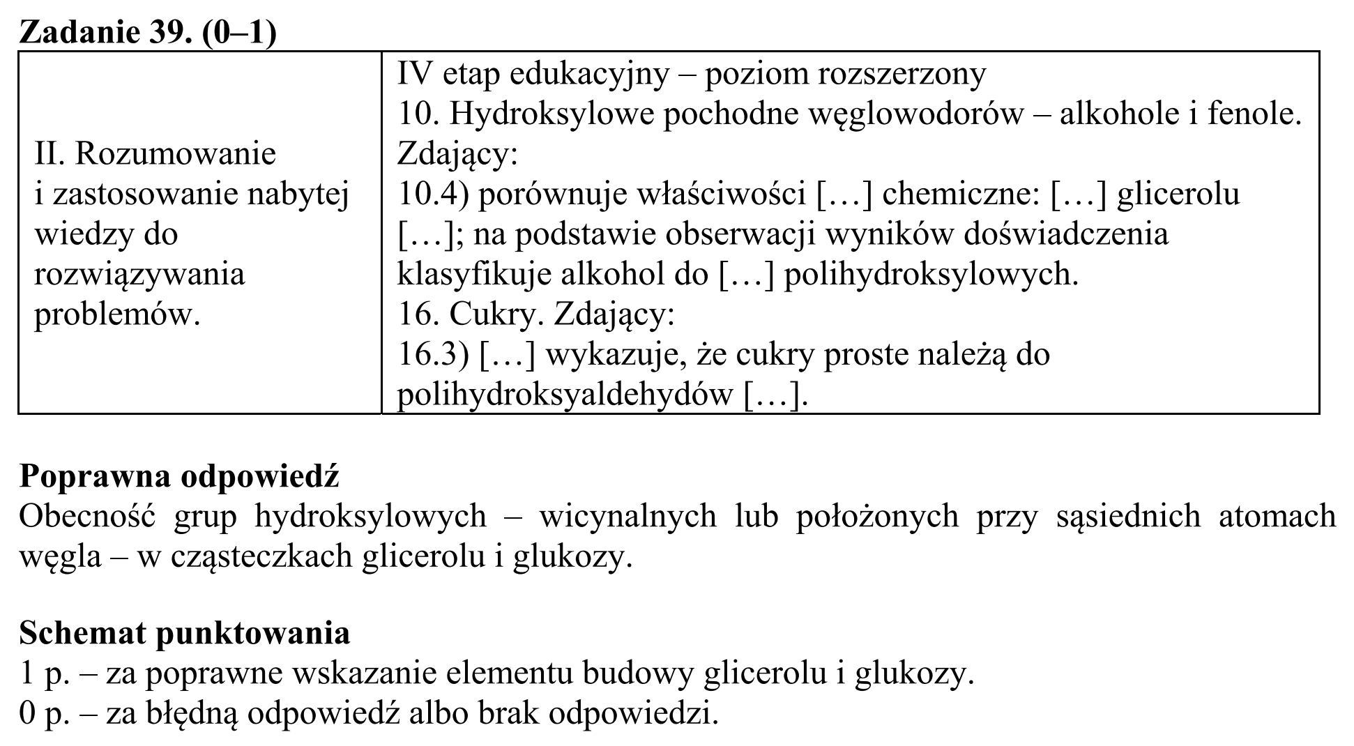 Matura, maj 2015, odpowiedź do zadania 39