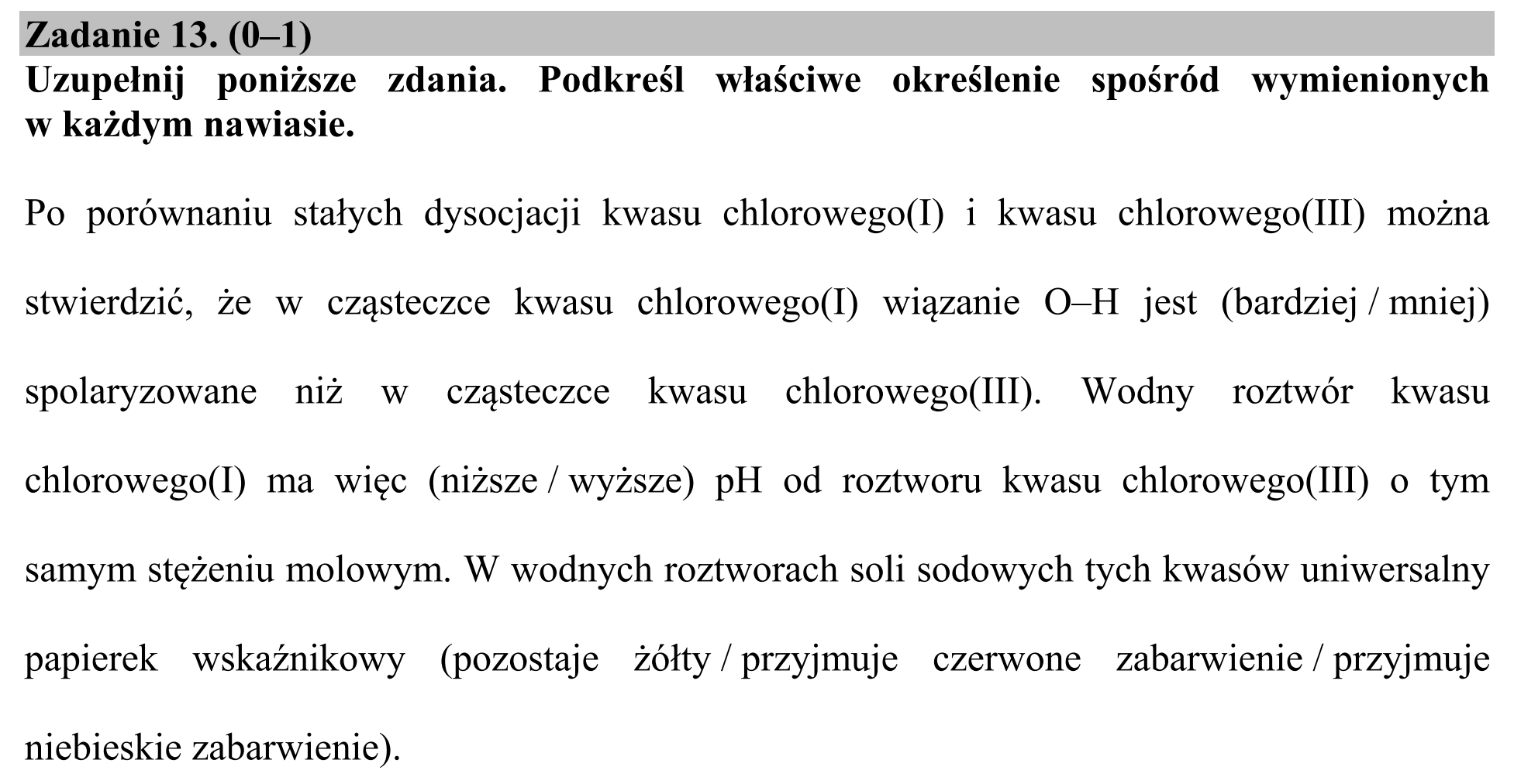 Matura, maj 2015, podgląd zadania 13
