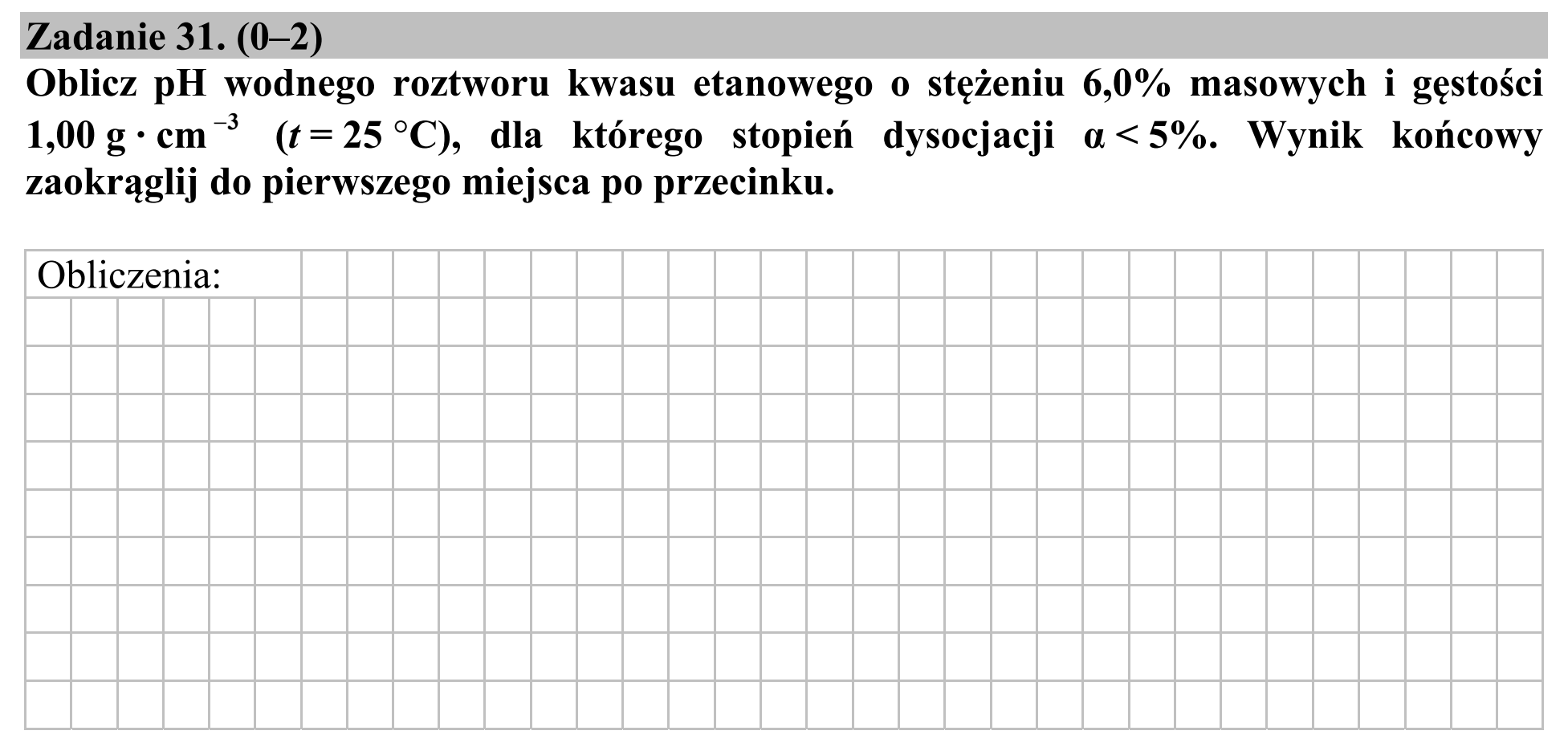 Matura, maj 2015, zadanie 31