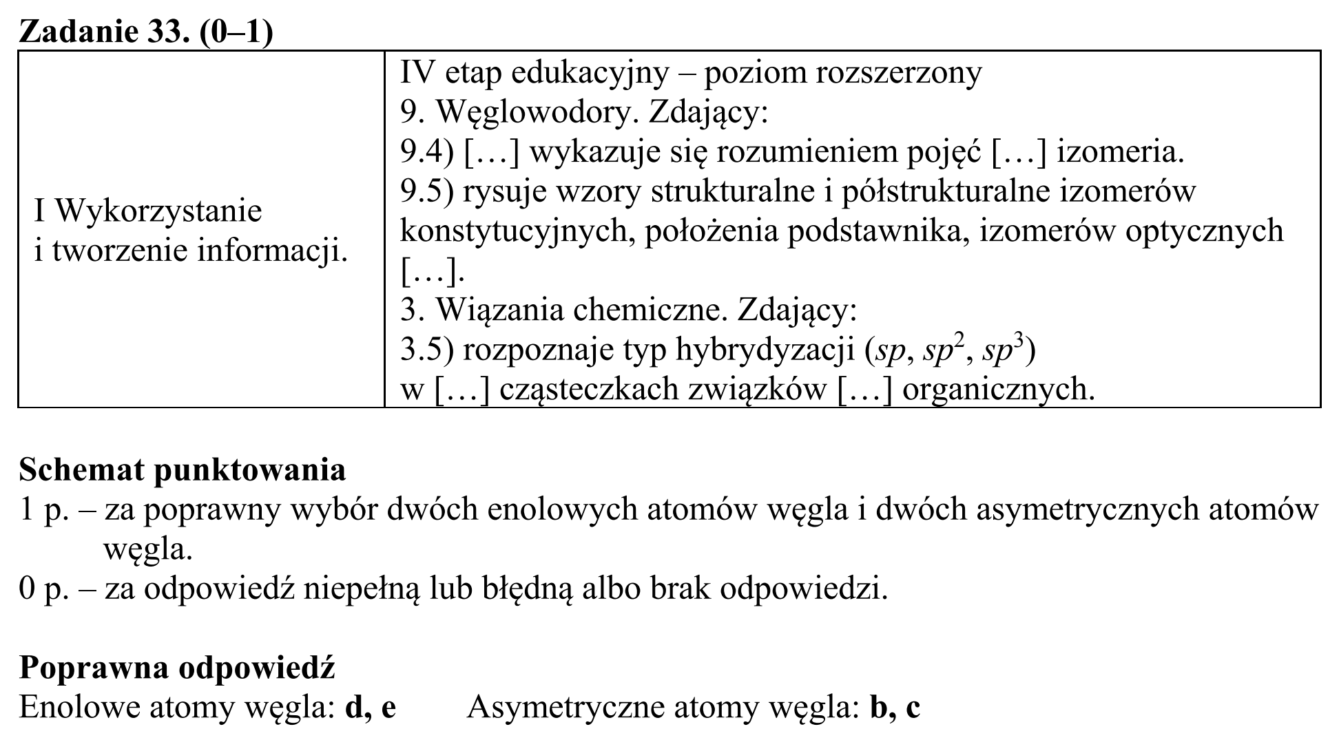 Matura, maj 2016, odpowiedź do zadania 33
