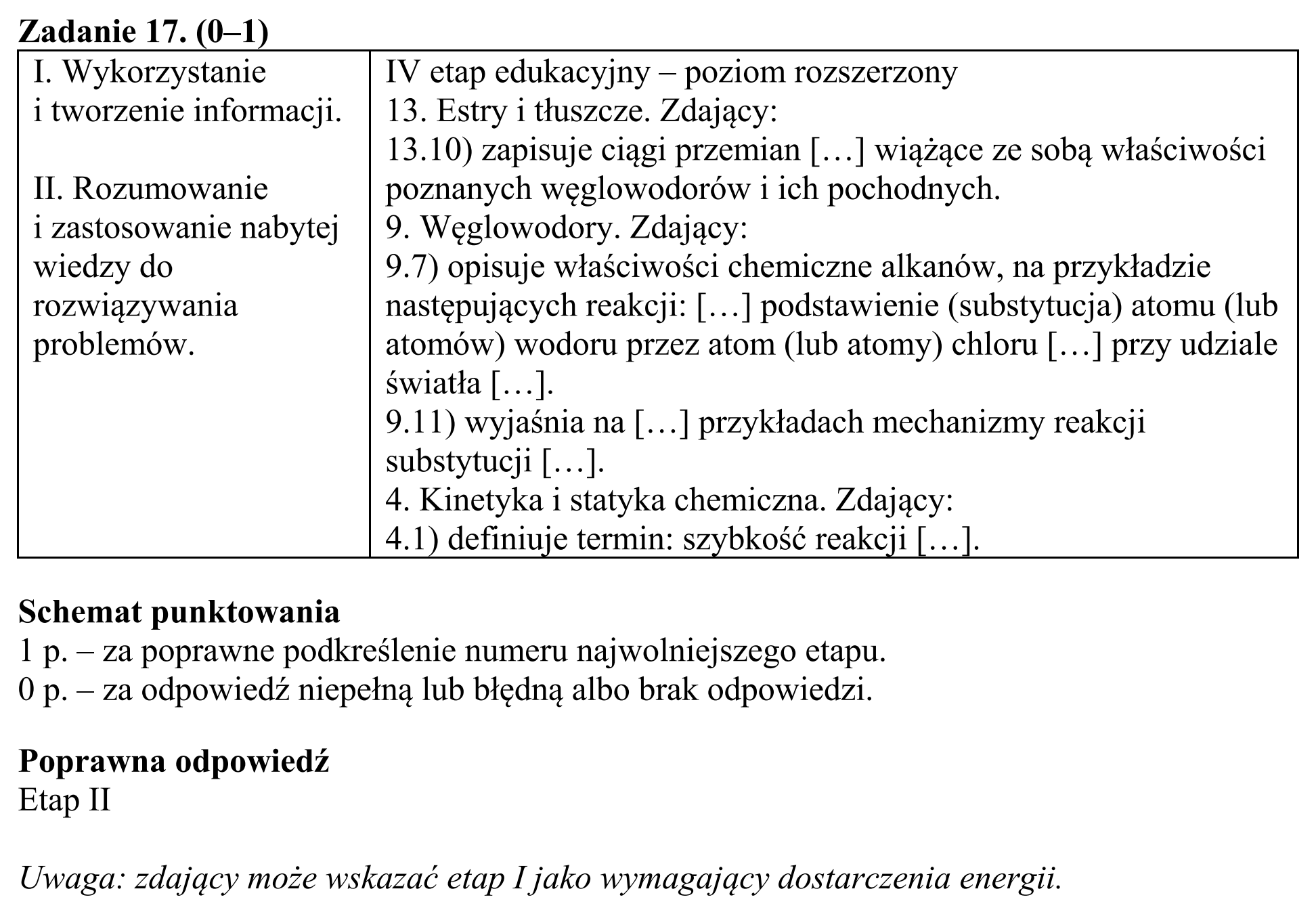 Matura, maj 2017, odpowiedź do zadania 17