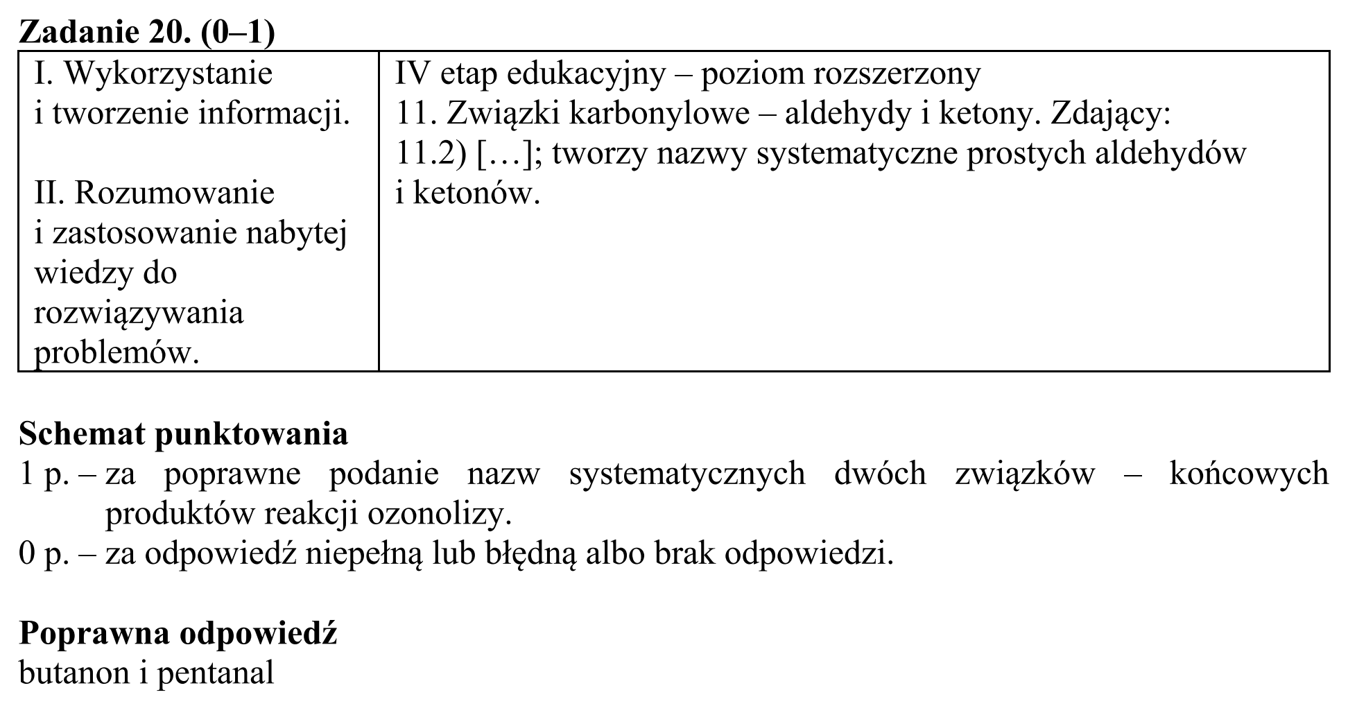 Matura, maj 2017, odpowiedź do zadania 20