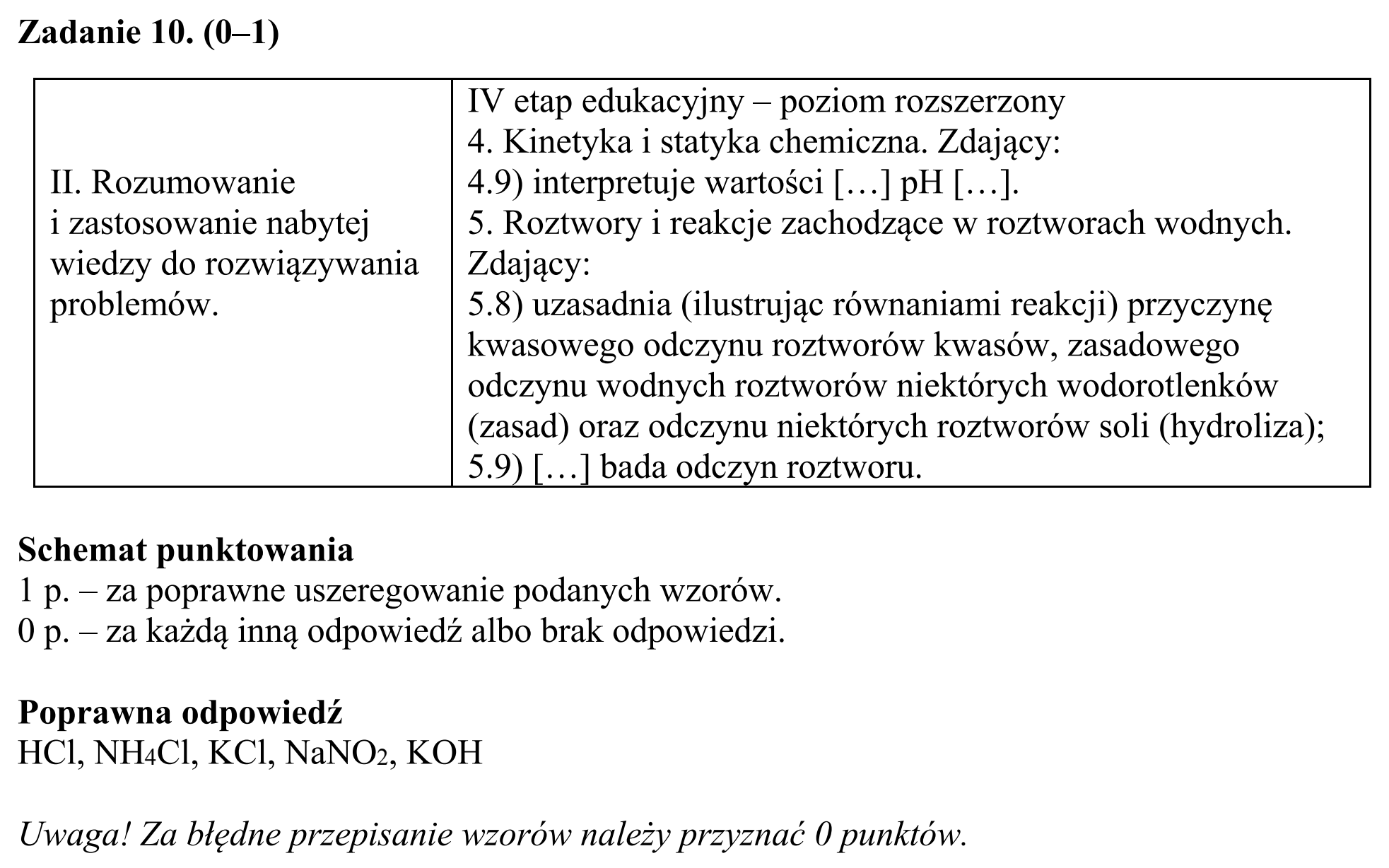 Matura, maj 2018, odpowiedź do zadania 10