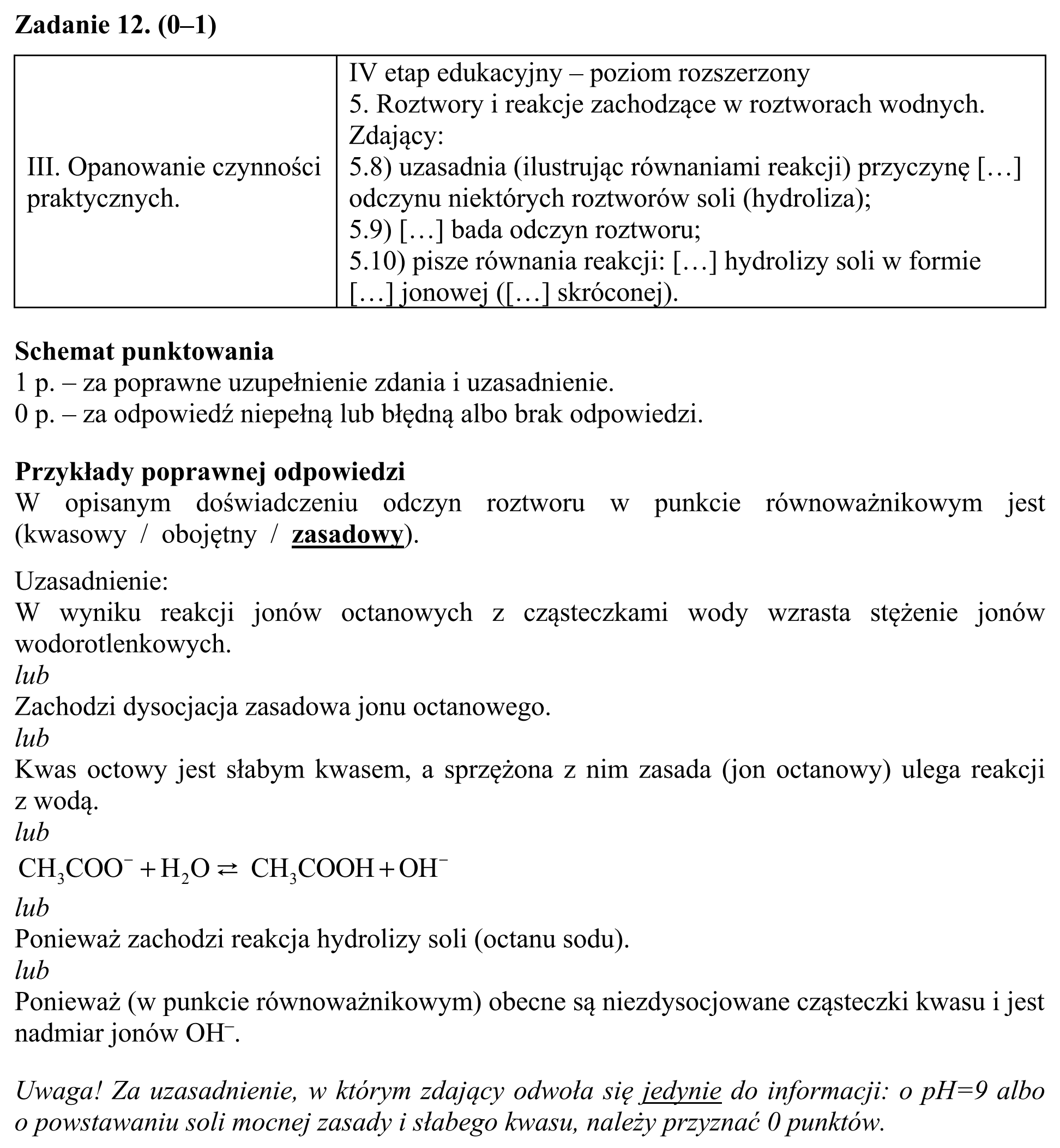 Matura, maj 2018, odpowiedź do zadania 12