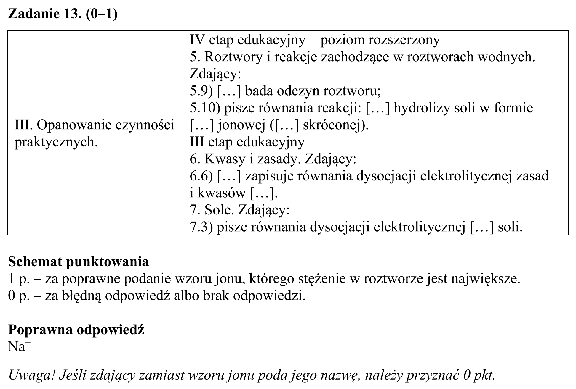 Matura, maj 2018, odpowiedź do zadania 13