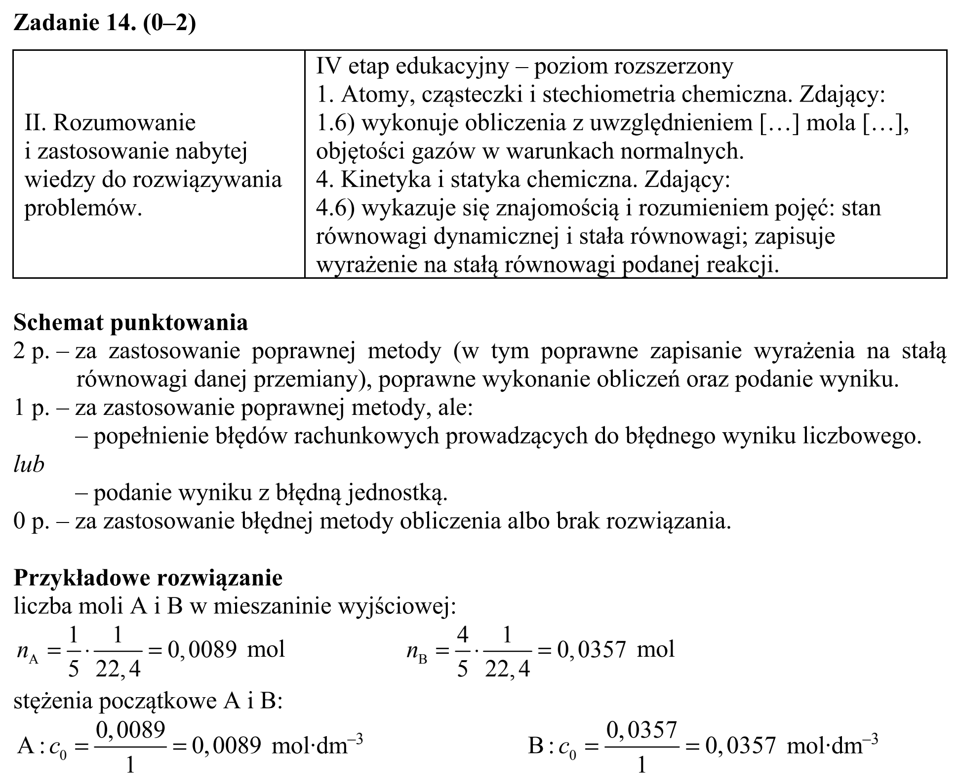 Matura, maj 2018, odpowiedź do zadania 14, fragment 1