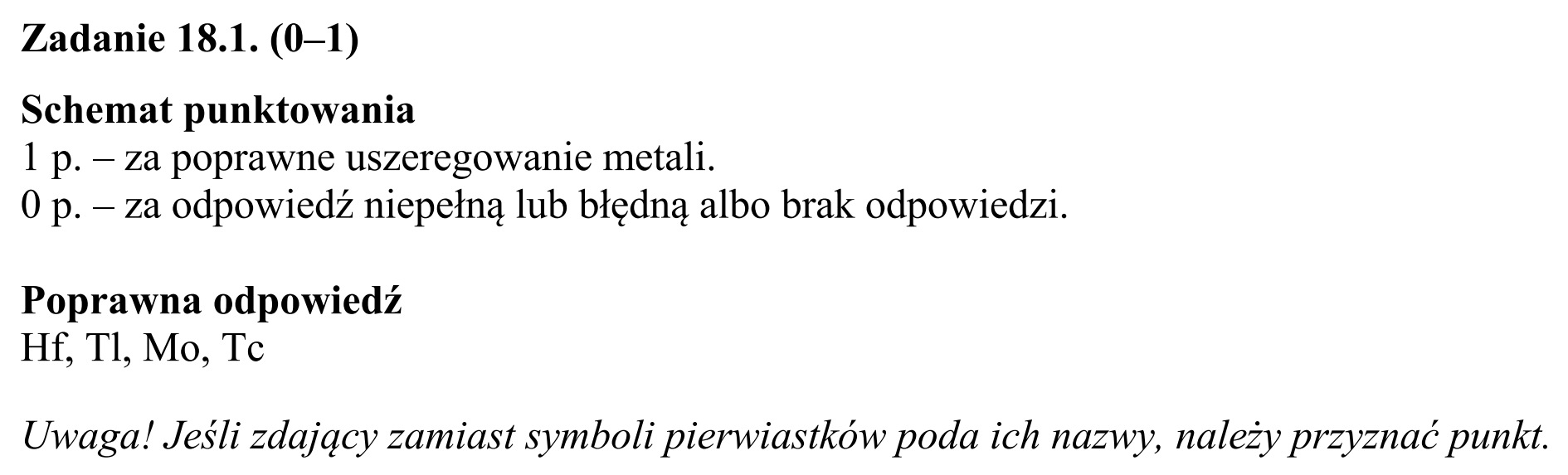 Matura, maj 2018, odpowiedź do zadania 18.1