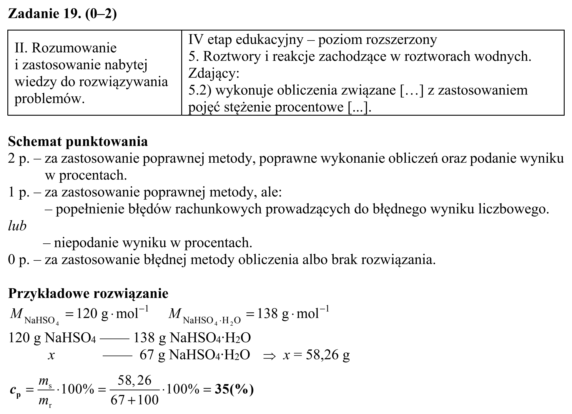 Matura, maj 2018, odpowiedź do zadania 19