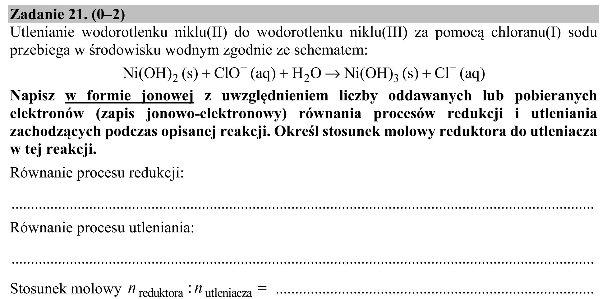 Matura, maj 2018, zadanie 21