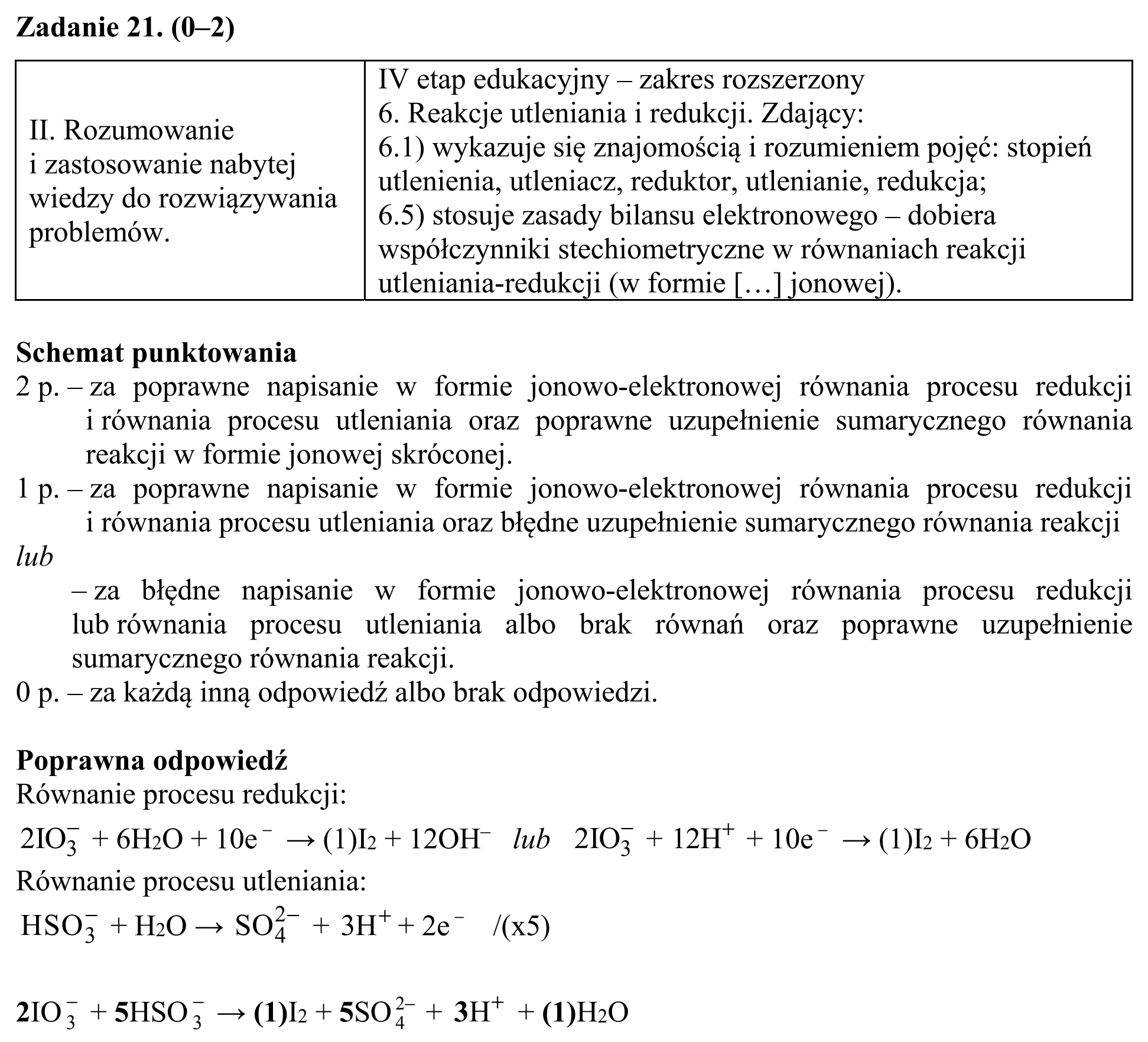 Matura, maj 2019, odpowiedź do zadania 21