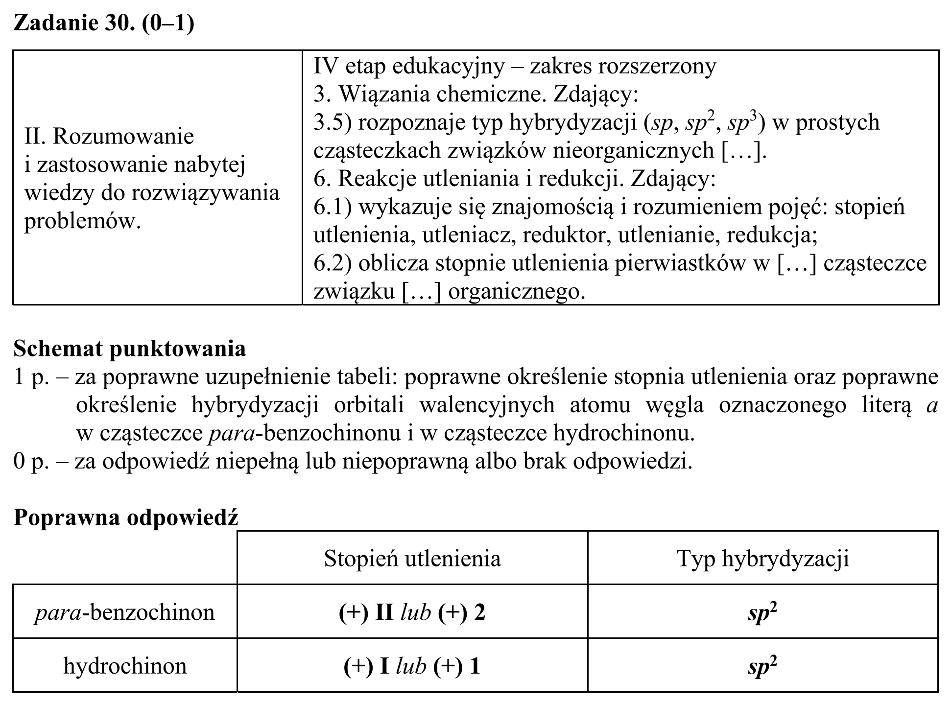 Matura, maj 2019, odpowiedź do zadania 30