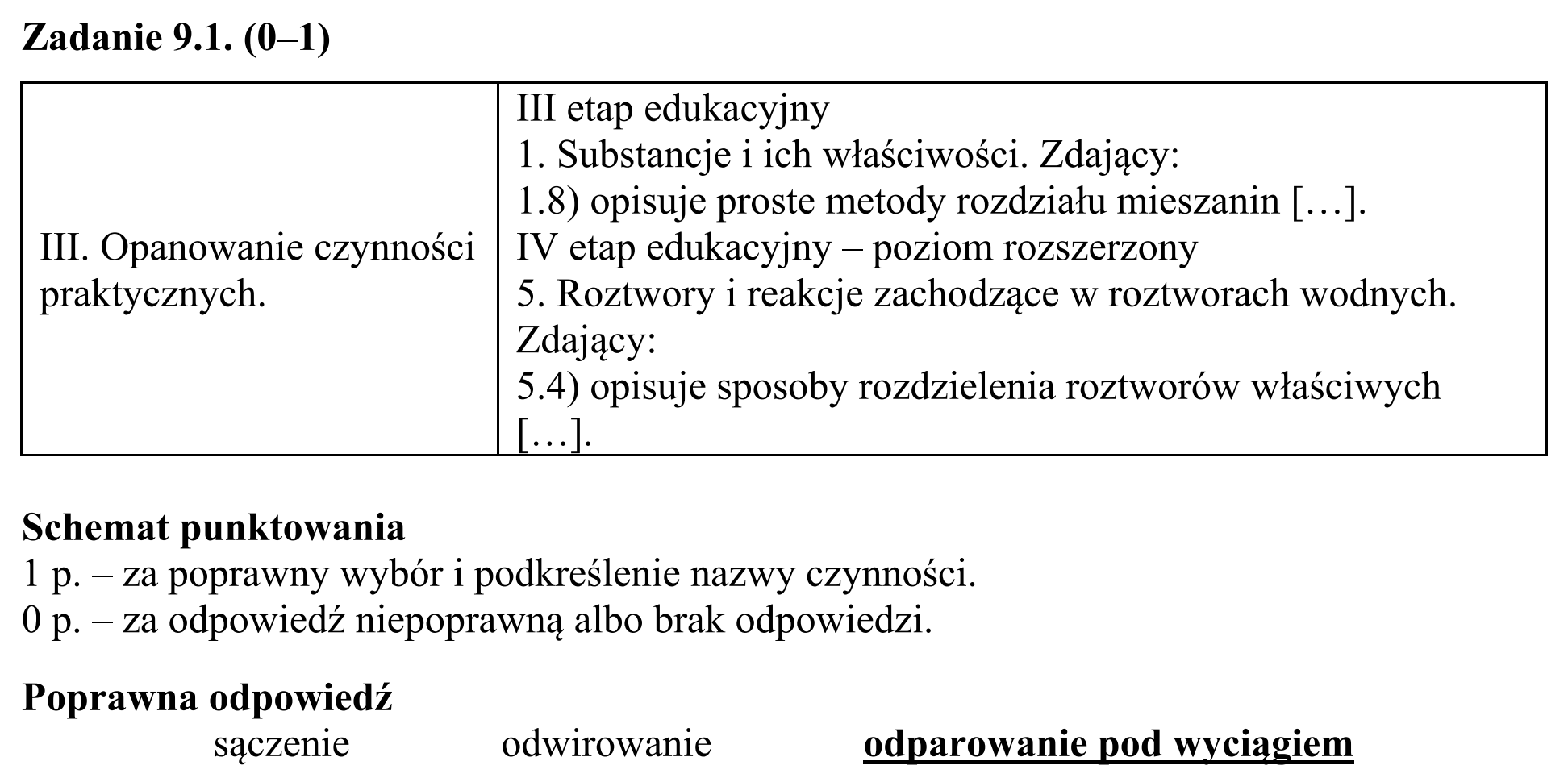 Matura, maj 2019, odpowiedź do zadania 9.1