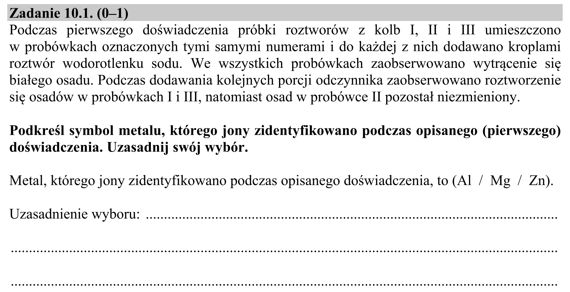 Matura, maj 2019, zadanie 10.1