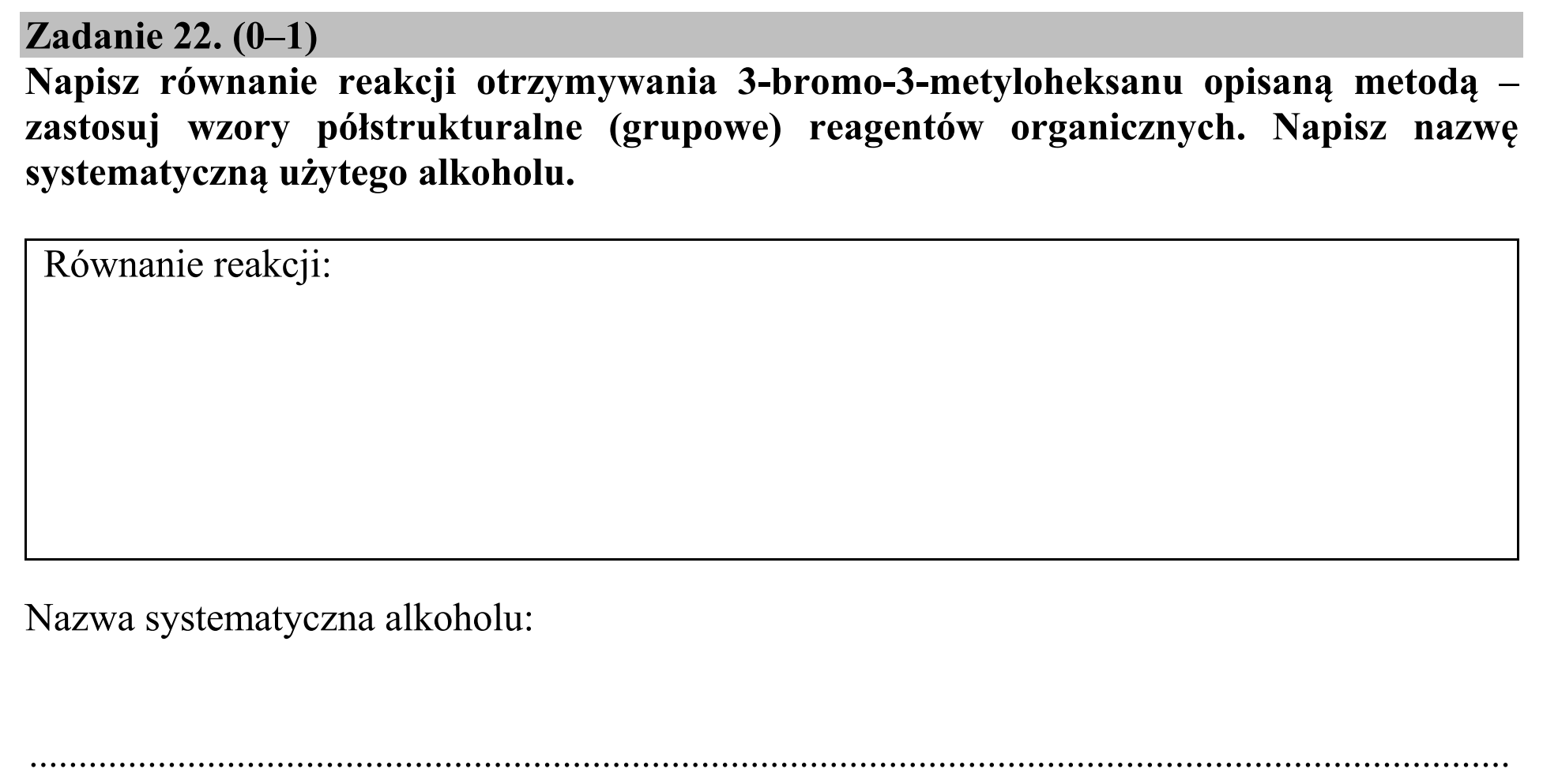Matura, maj 2019, podgląd zadania 22