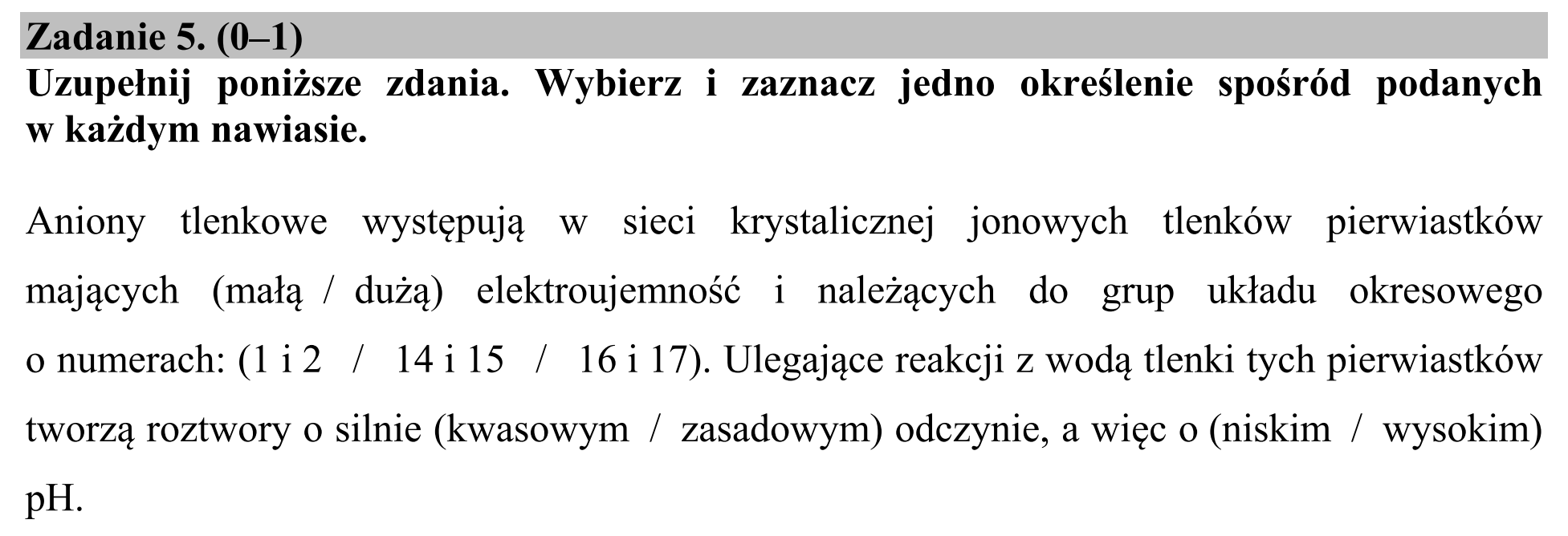 Matura, maj 2019, zadanie 5