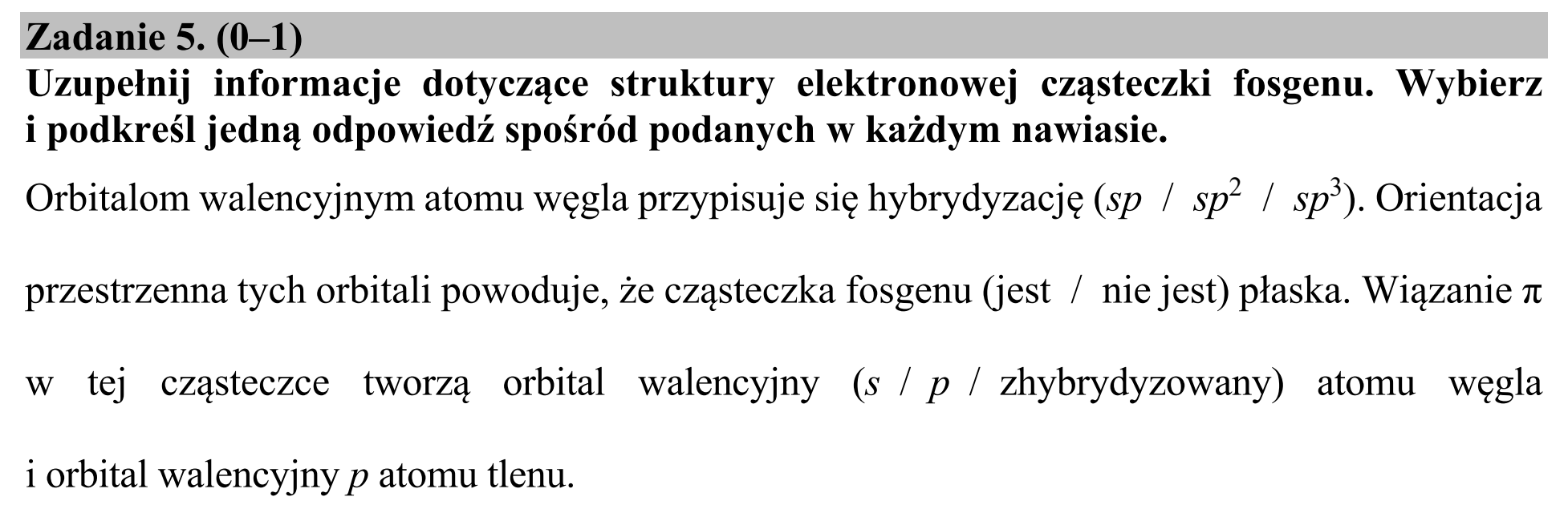 Matura, maj 2020, zadanie 5