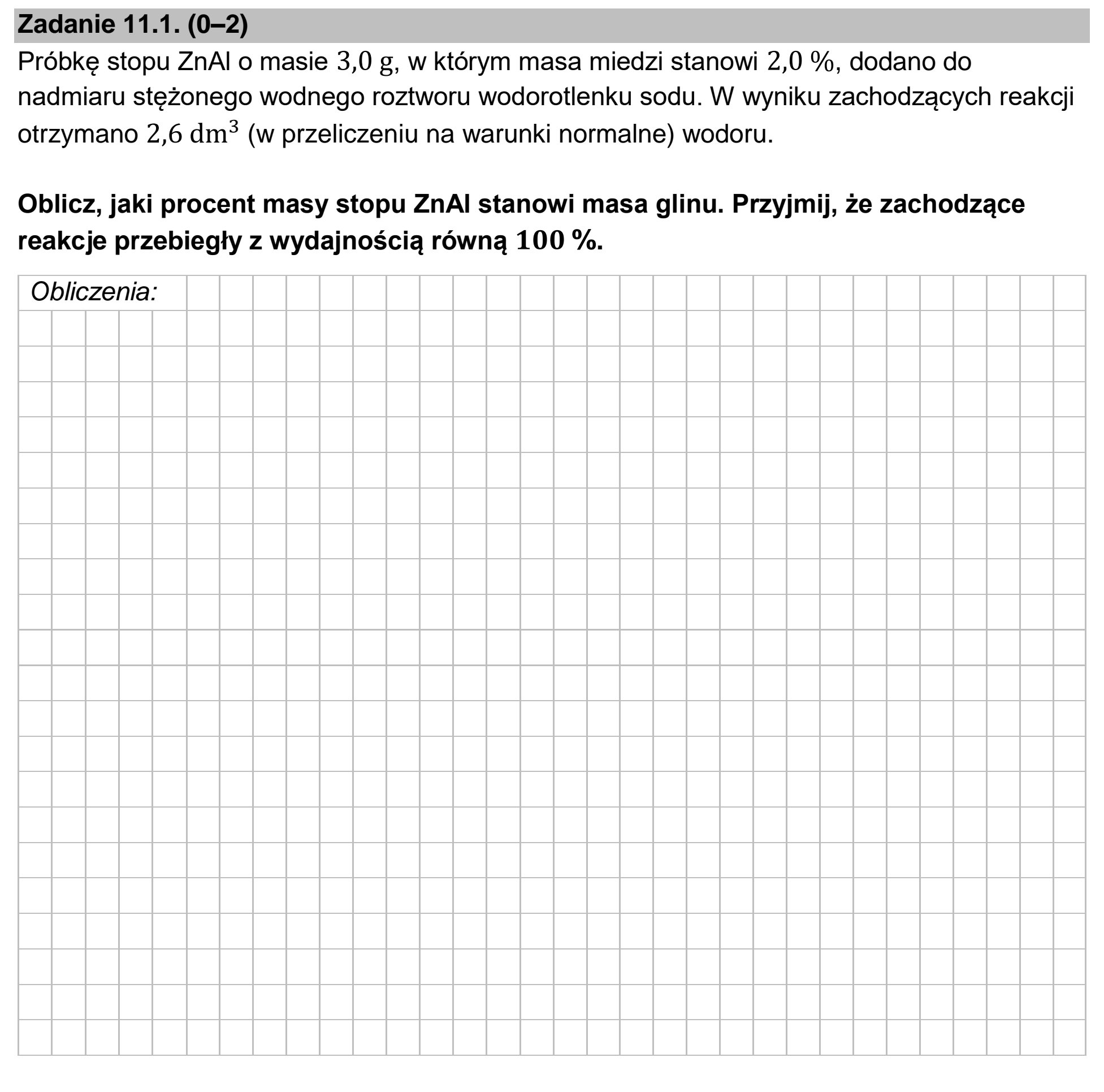 Matura, maj 2025, zadanie 11.1