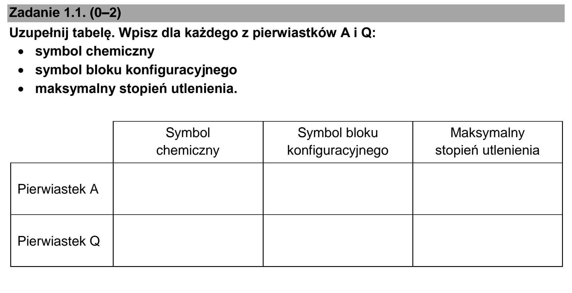 Matura, maj 2026, zadanie 1.1