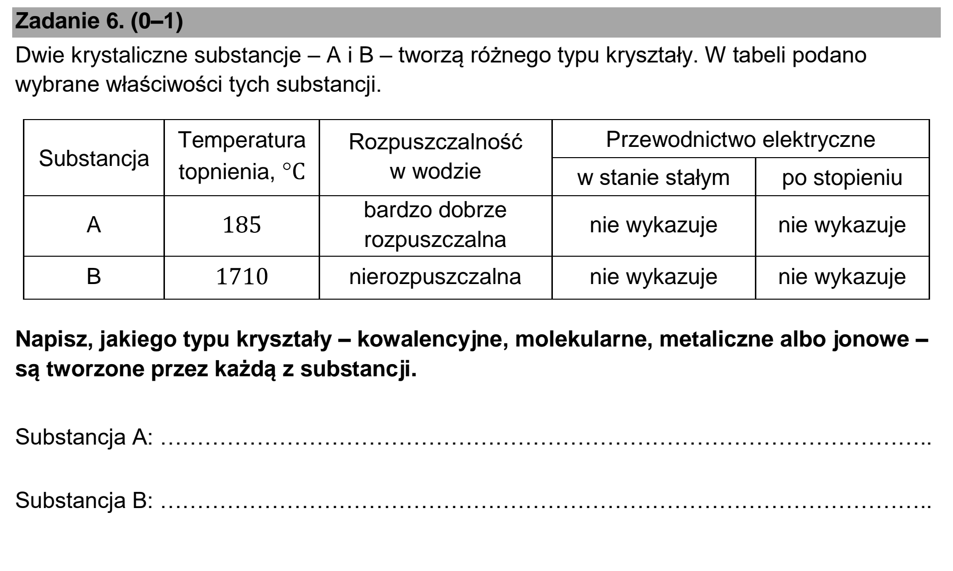 Matura, maj 2026, zadanie 6