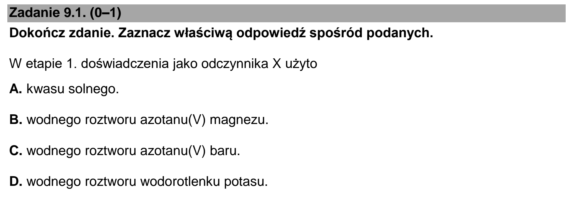 Matura, maj 2026, zadanie 9.1