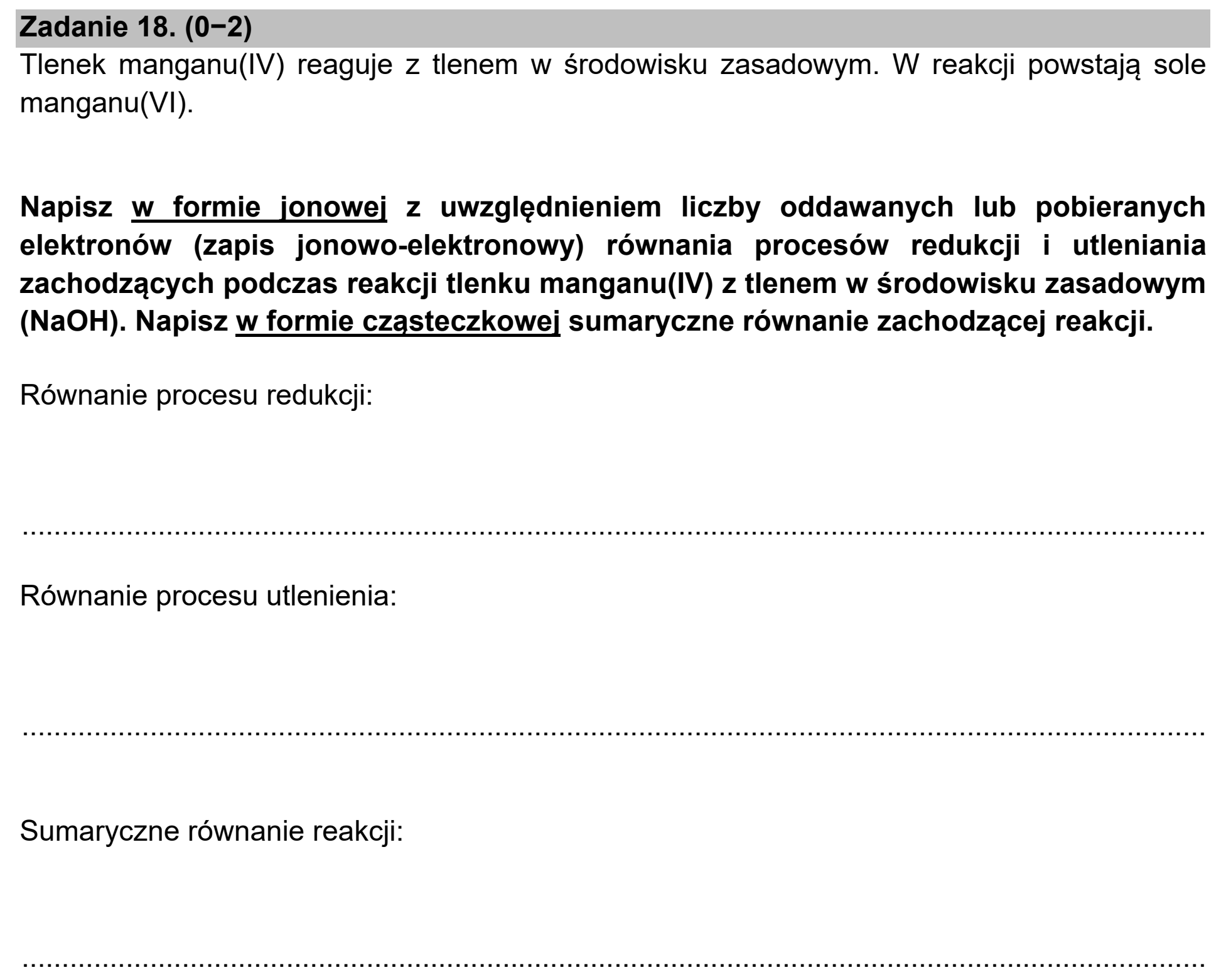 Matura próbna, marzec 2021, podgląd zadania 18
