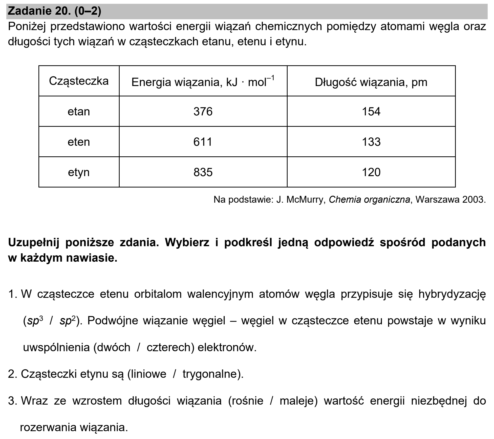 Matura próbna, marzec 2021, podgląd zadania 20