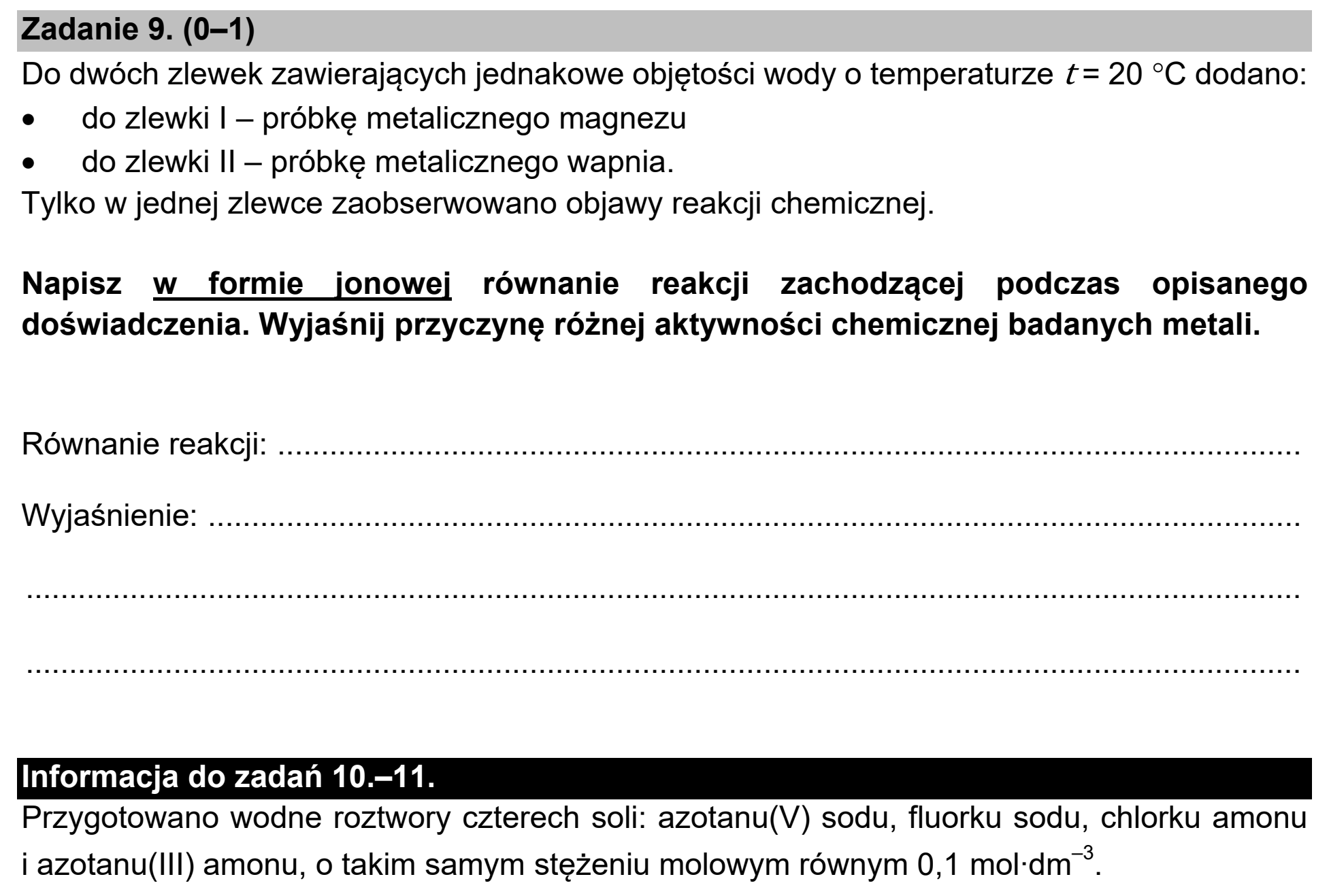 Matura próbna, marzec 2021, podgląd zadania 9
