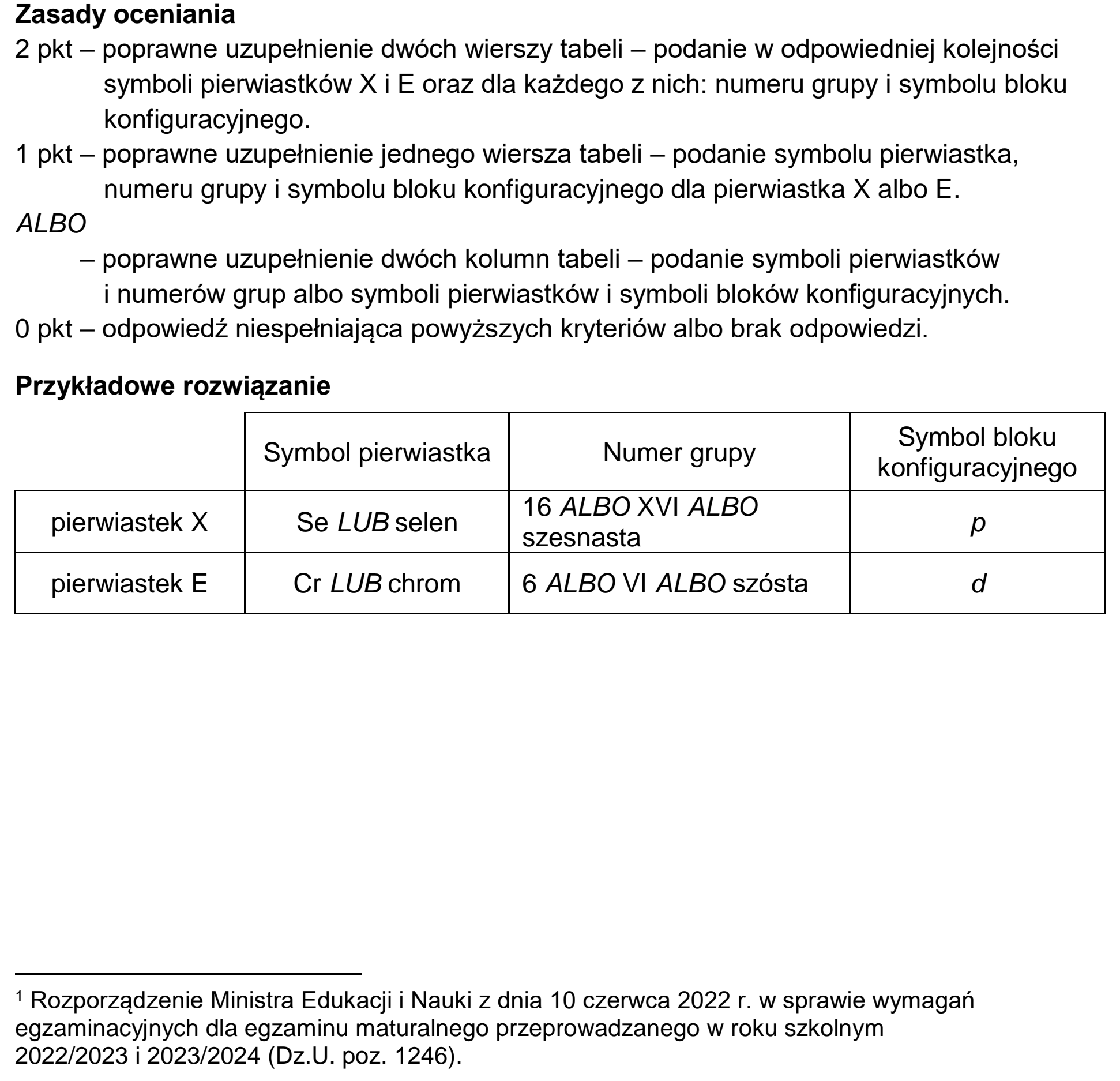 Matura dodatkowa, czerwiec 2023, odpowiedź do zadania 1