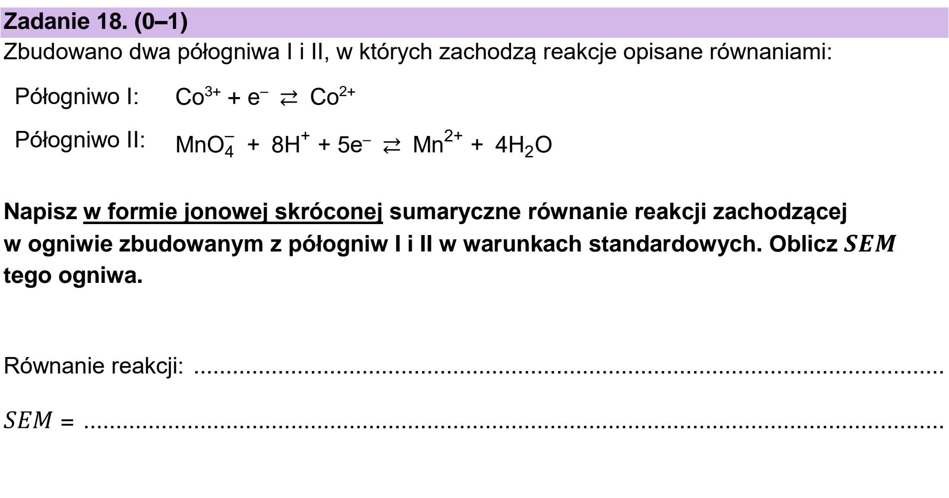 Matura dodatkowa, czerwiec 2024, zadanie 18