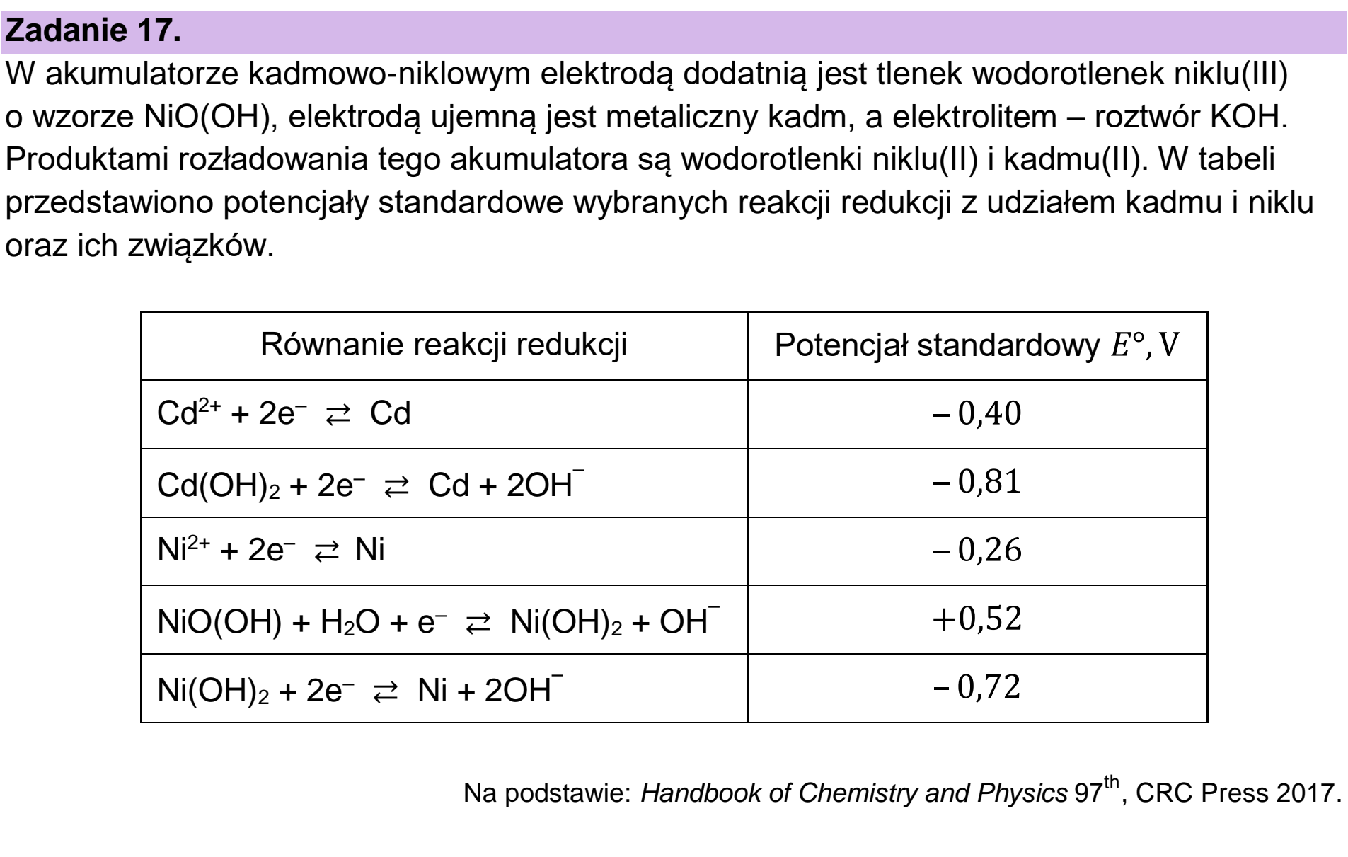 Matura dodatkowa, czerwiec 2025, wstęp zadania 17