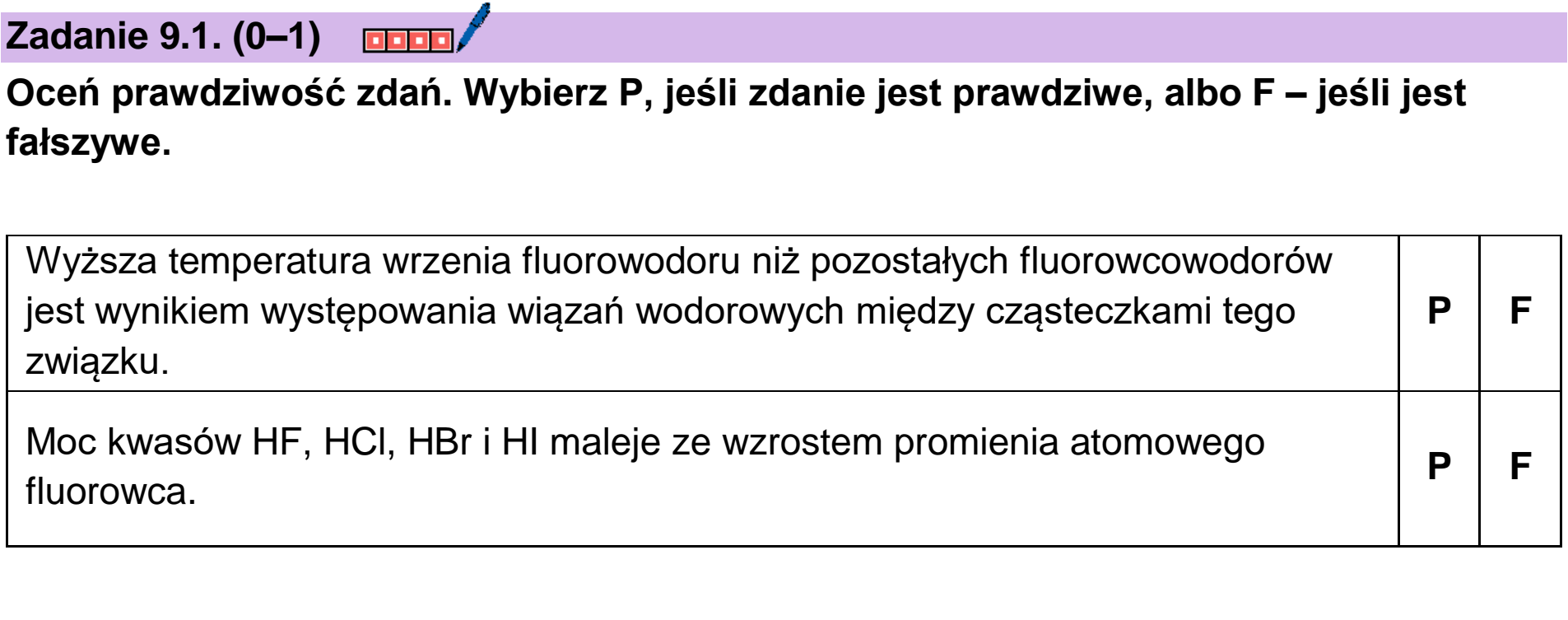 Matura dodatkowa, czerwiec 2026, zadanie 9.1
