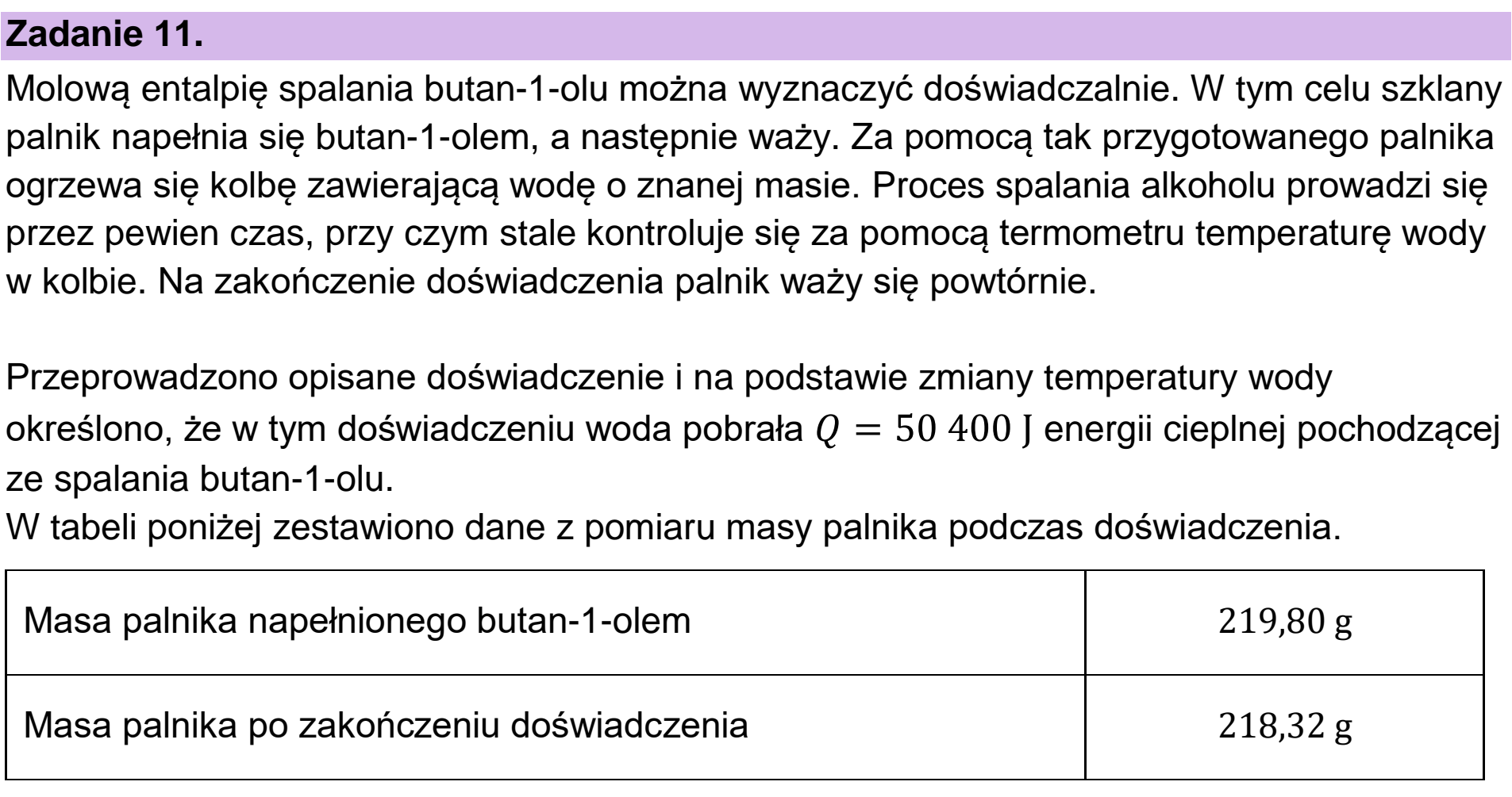 Matura próbna, grudzien 2024, wstęp zadania 11